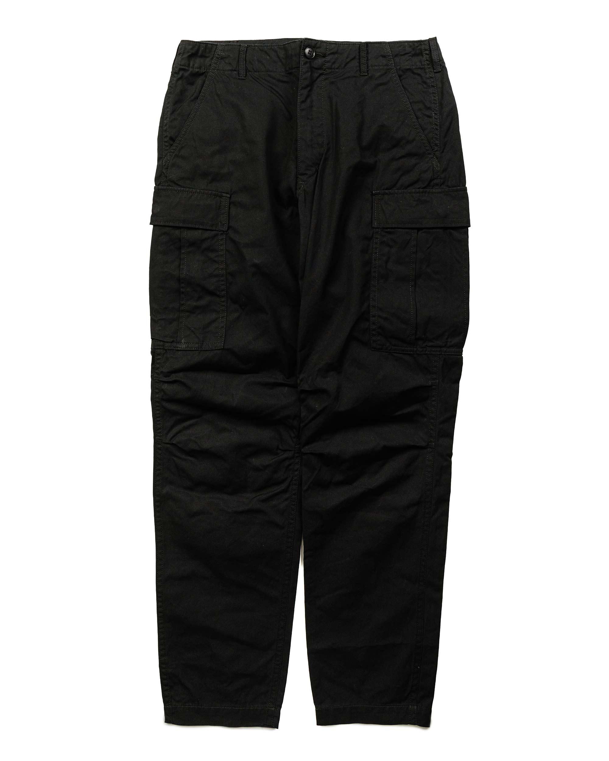 x Lost & Found Coated Cotton/Linen Cargo Trouser Black