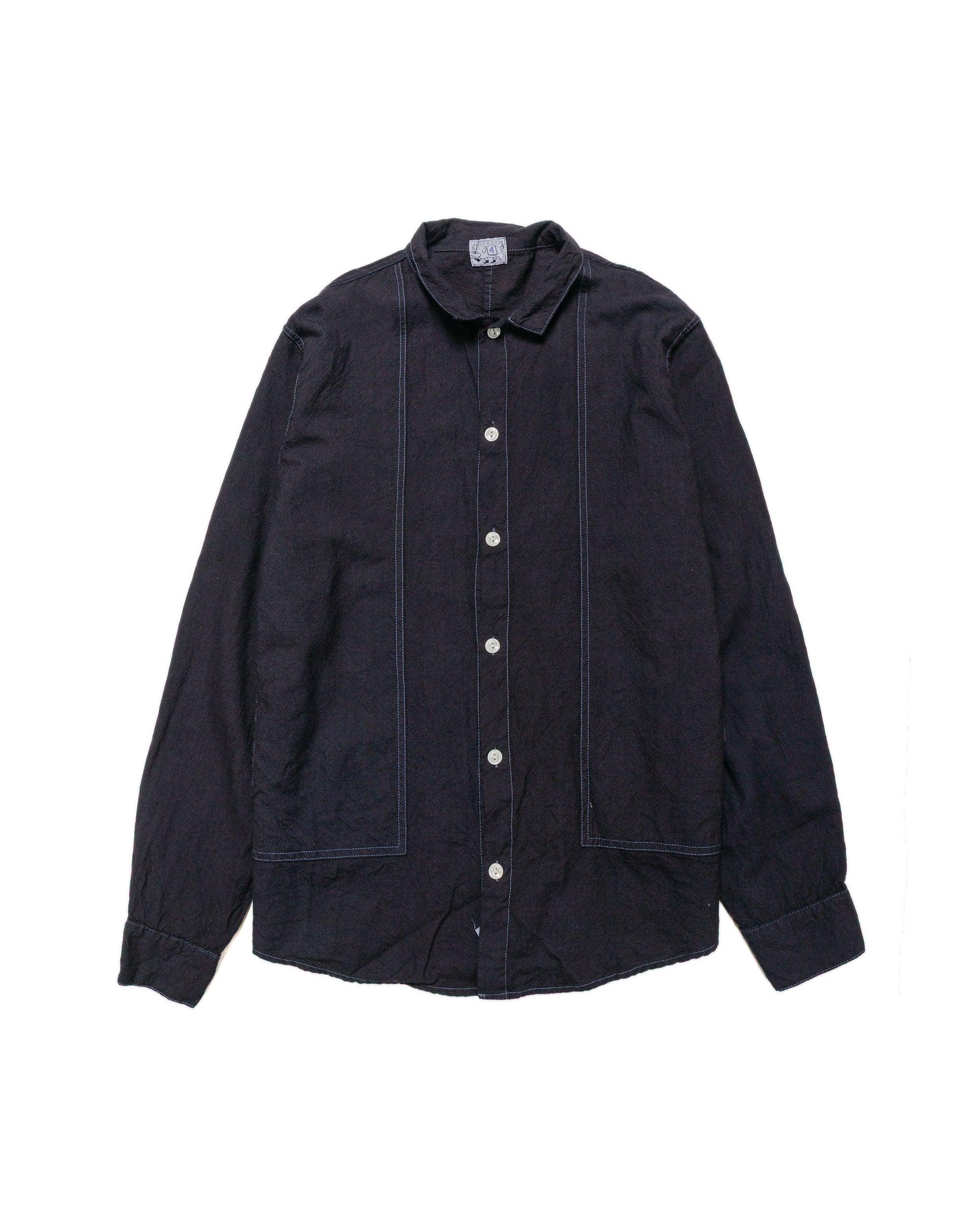 Type 439 Stole Pocket Butterfly Shirt Wool Calico Black Hole