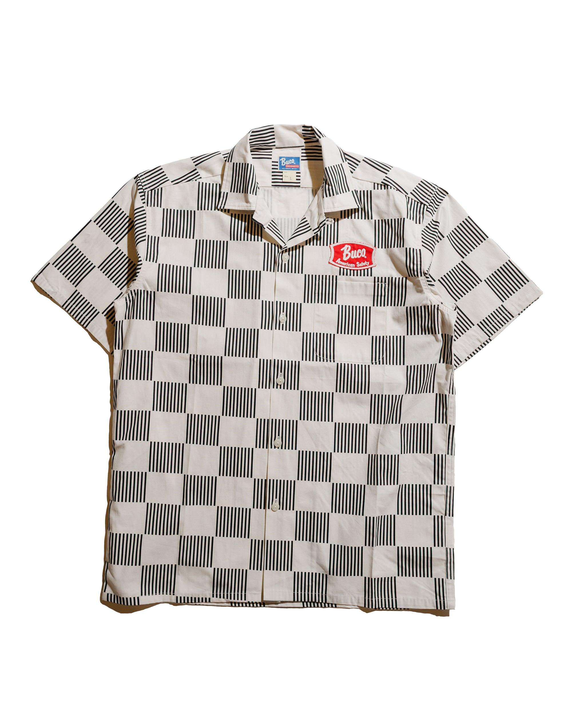 BS25002 Buco Striped-Checkered Shirt White/Black