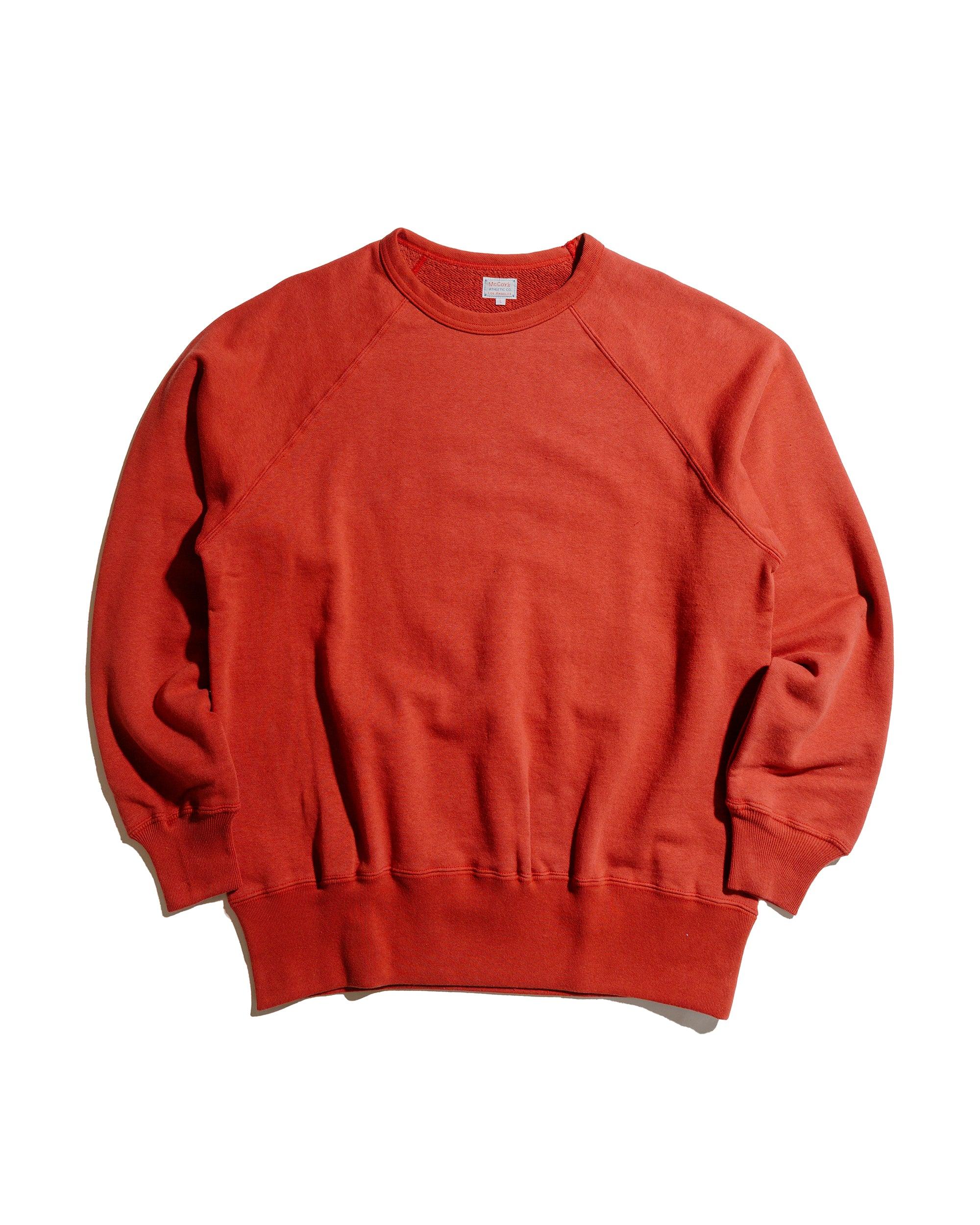 The Real McCoy’s MC24117 9 Oz. Loopwheel Raglan Sweatshirt Cherry