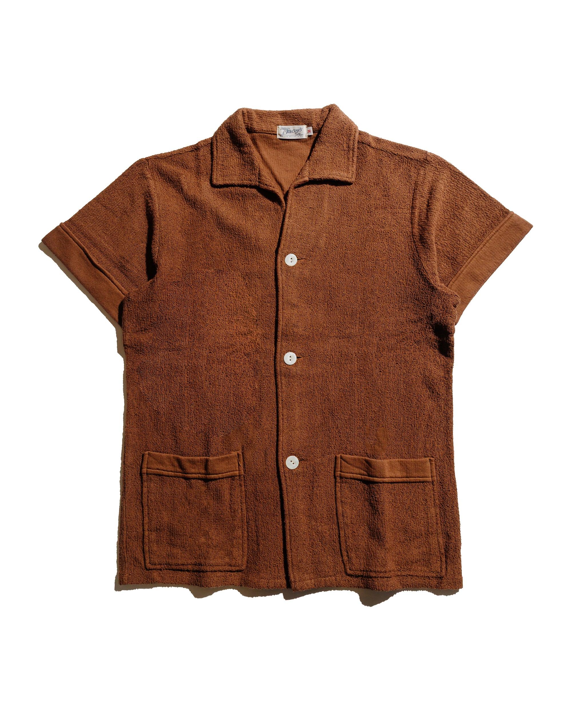 MC25001 Cotton Pile Beach Shirt Brown