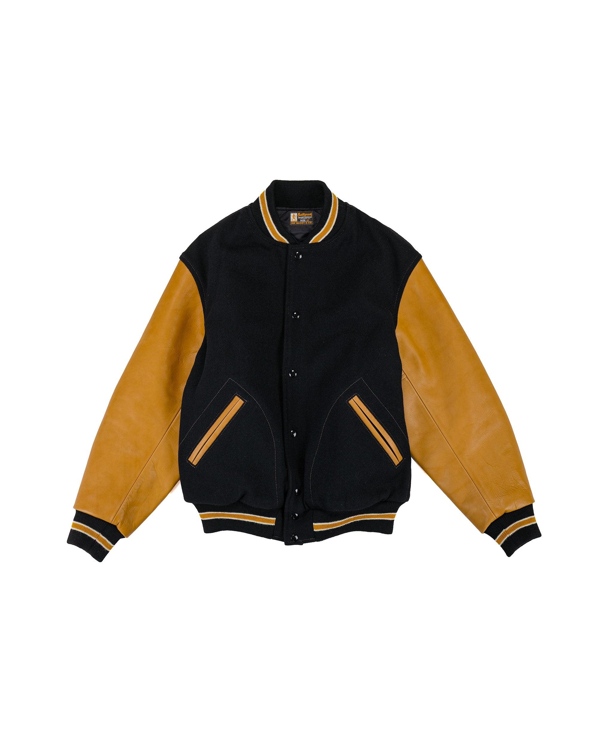 MJ25116 Wool Varsity Jacket Black