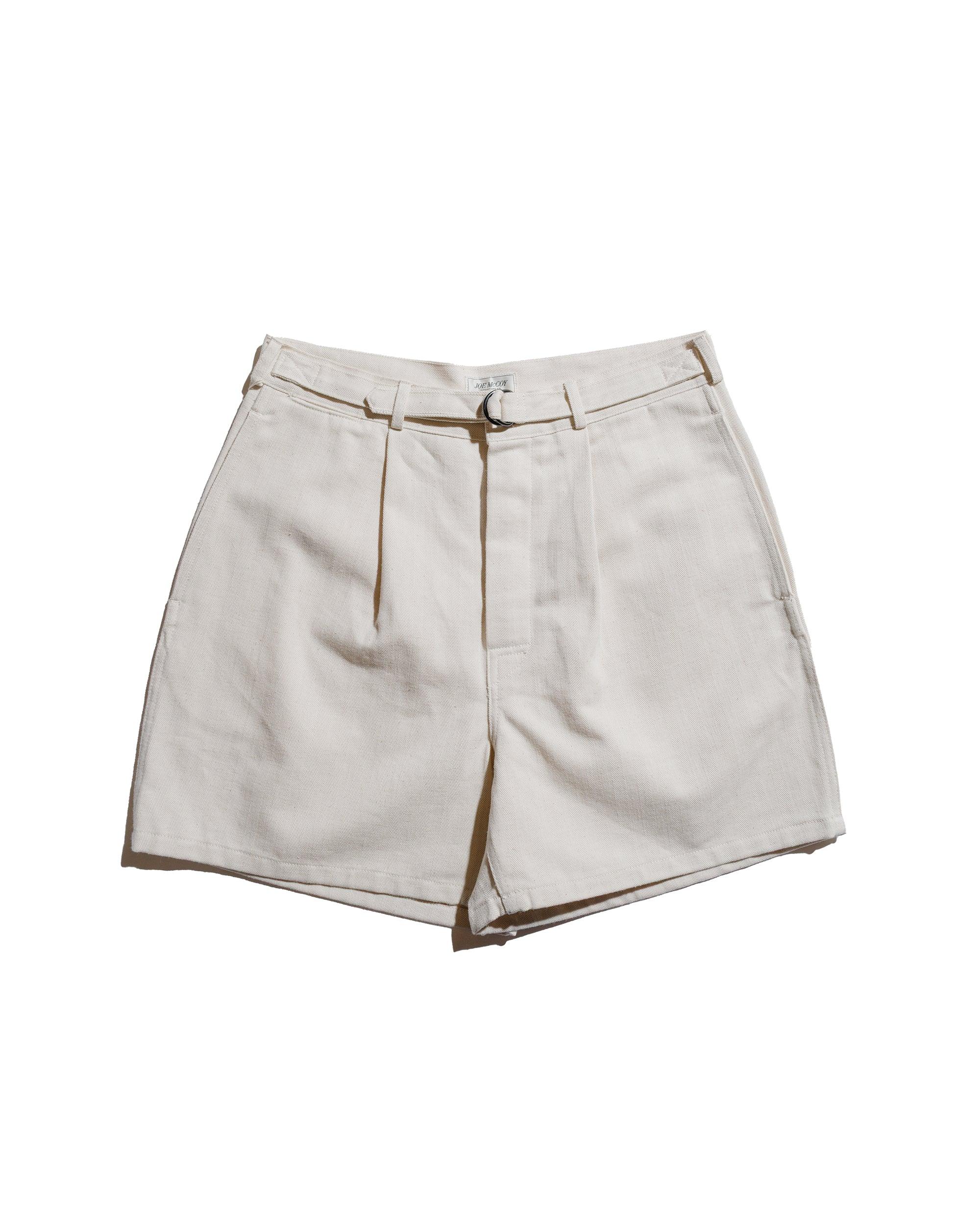 MP25014 Belted Shorts / Cotton-Hemp Beige