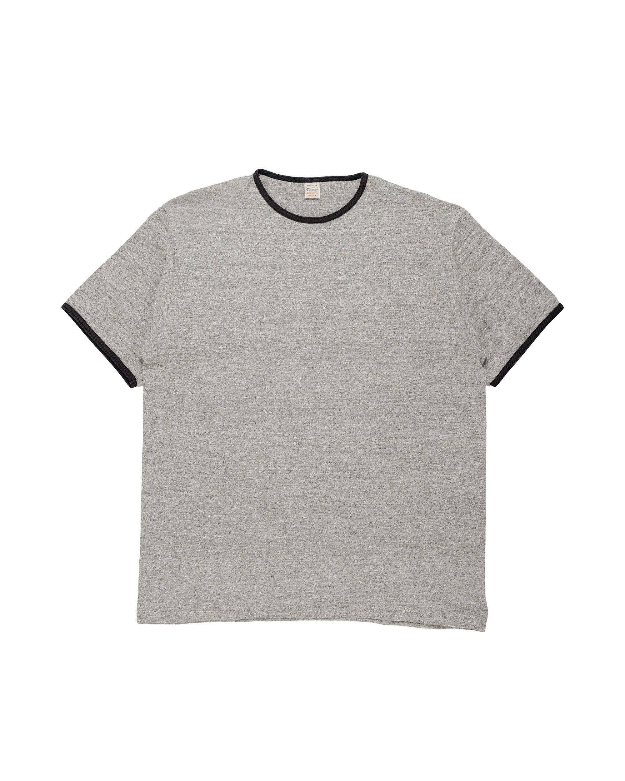 Lot. 4059 Ringer T Plain Heather Gray/Black