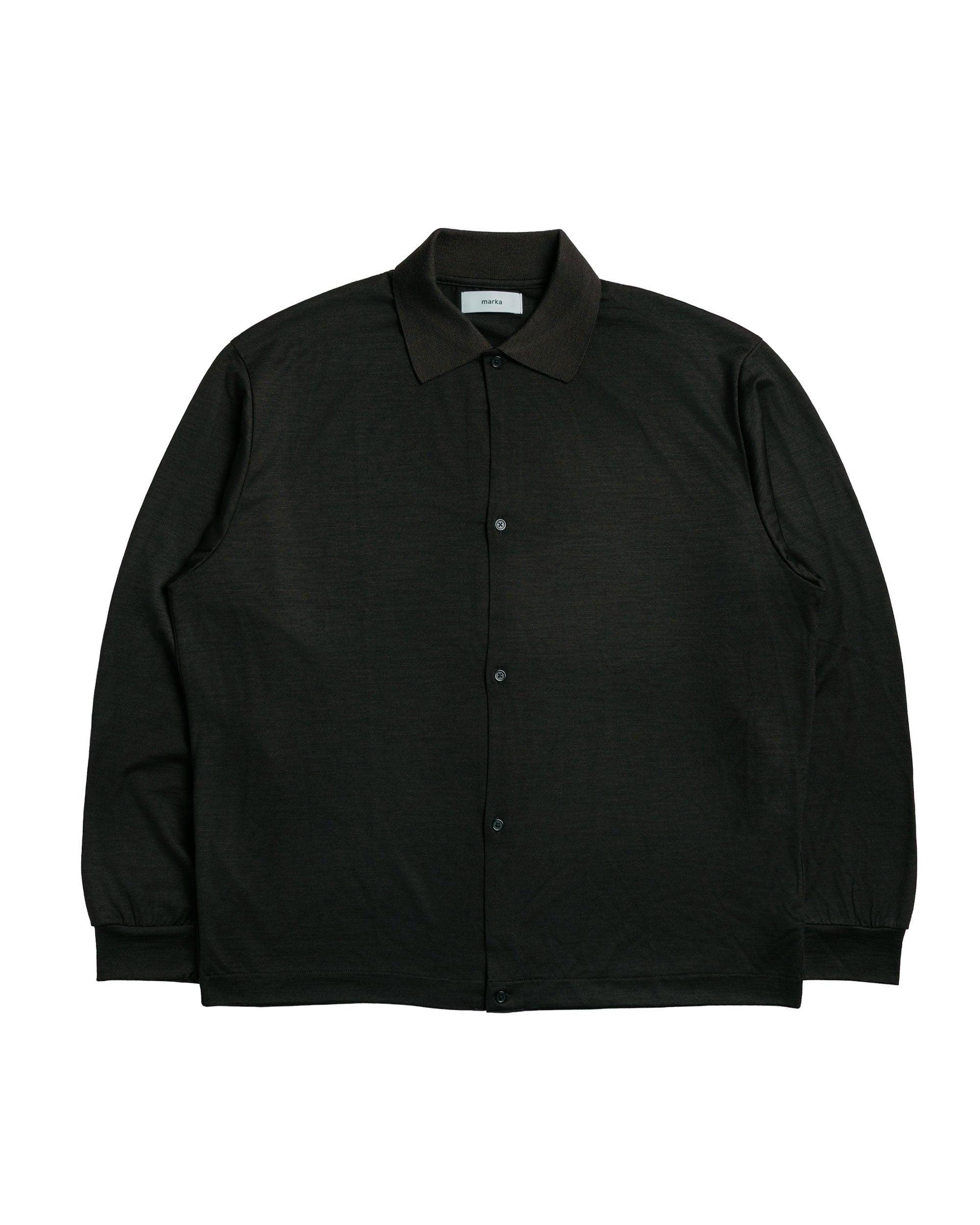 marka Shirt Cardigan Super 100's Washable Wool Jersey Dark Olive