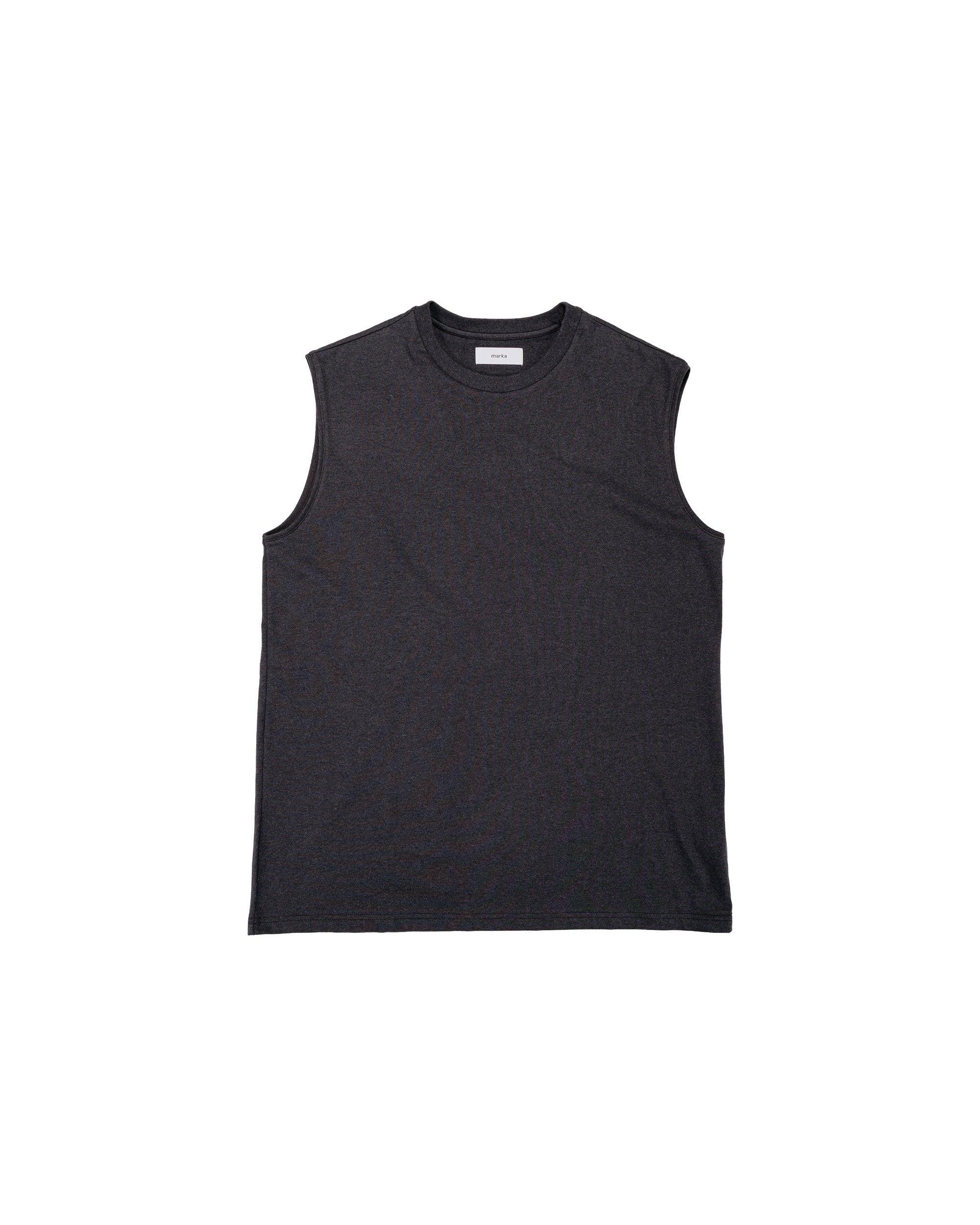 marka Sleeveless Tee 40/2 Organic Cotton Knit Heather Black