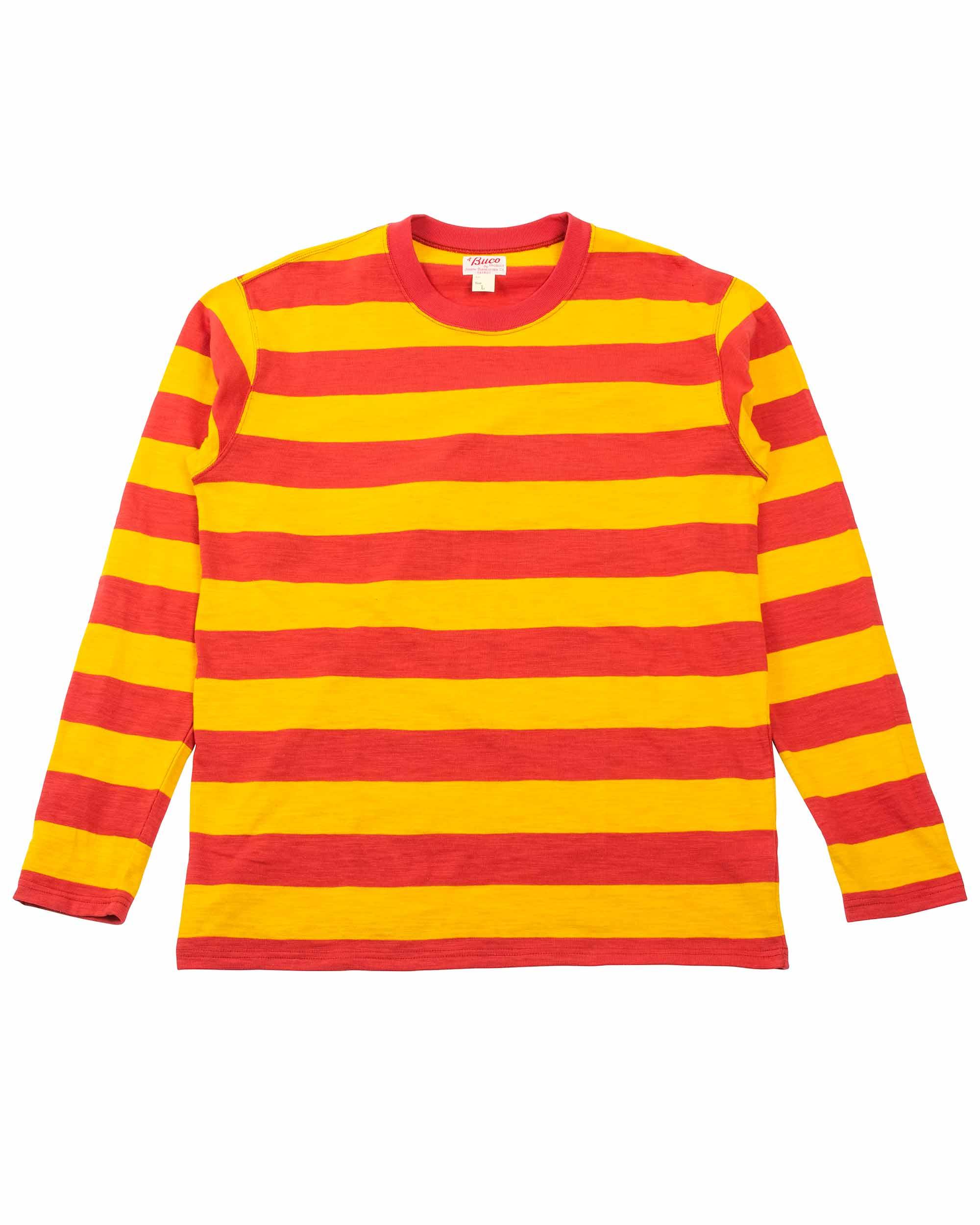 BC22005 Buco Stripe Tee L/S Salmon