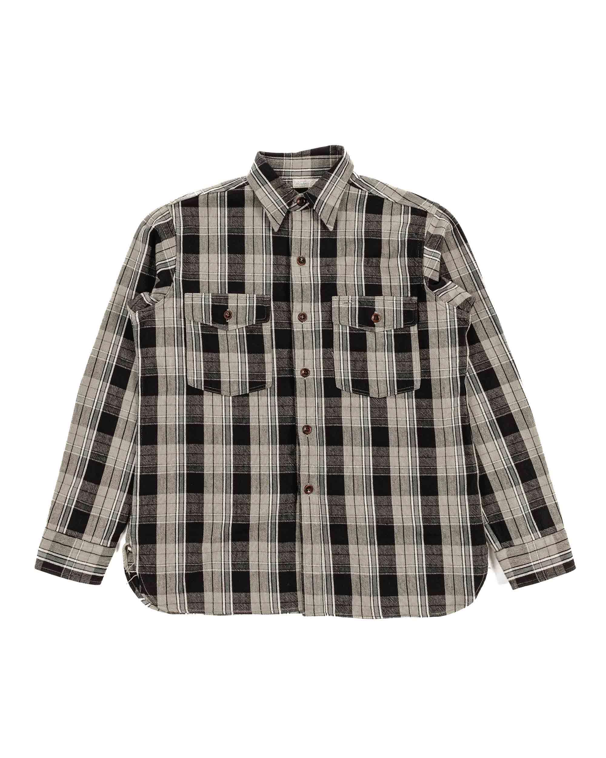 Lot. 3022 Flannel Shirt With Chinstrap G Pattern Grey (One Wash)