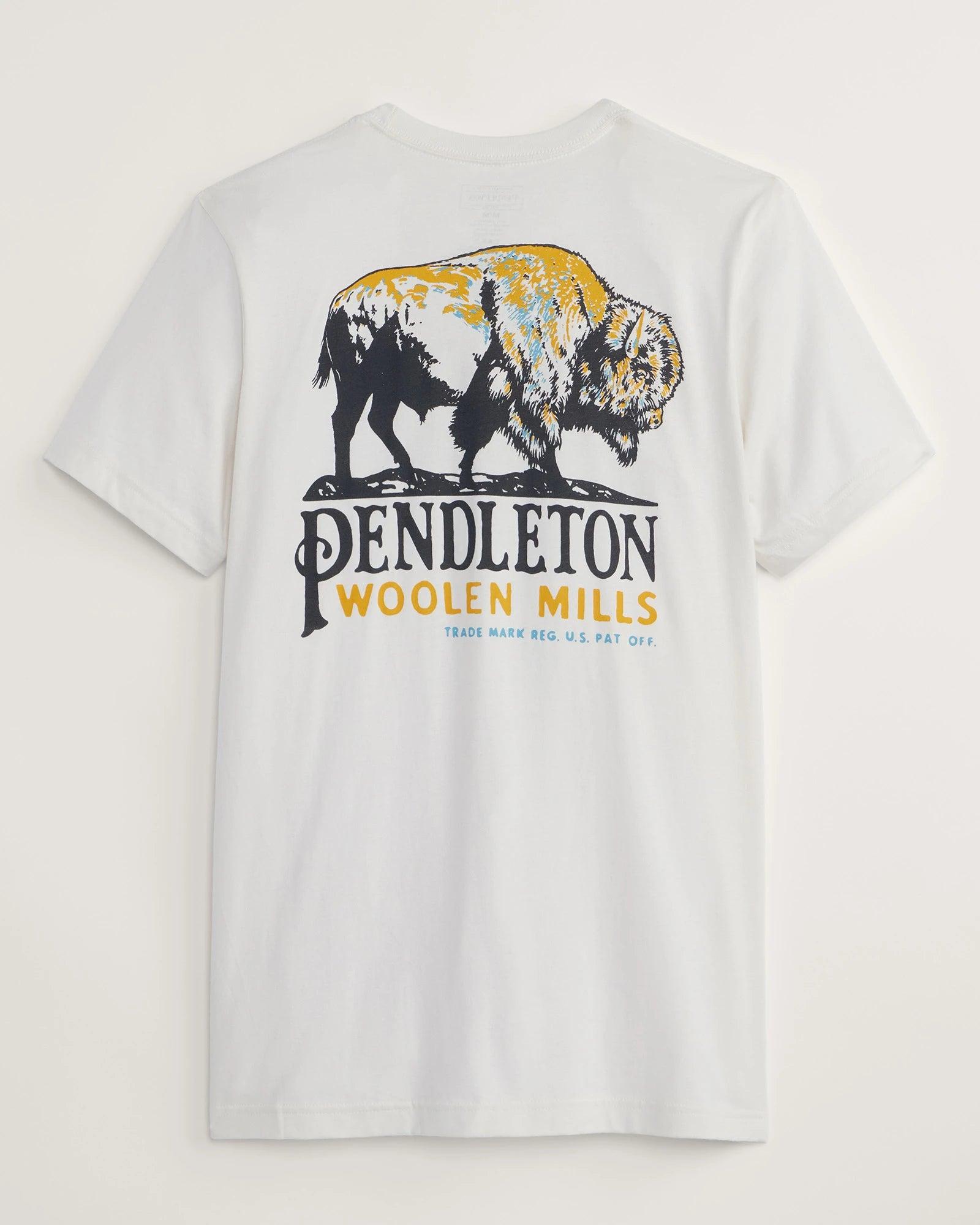 Men's Bison Graphic Tee - Vintage White/ Brown 74617