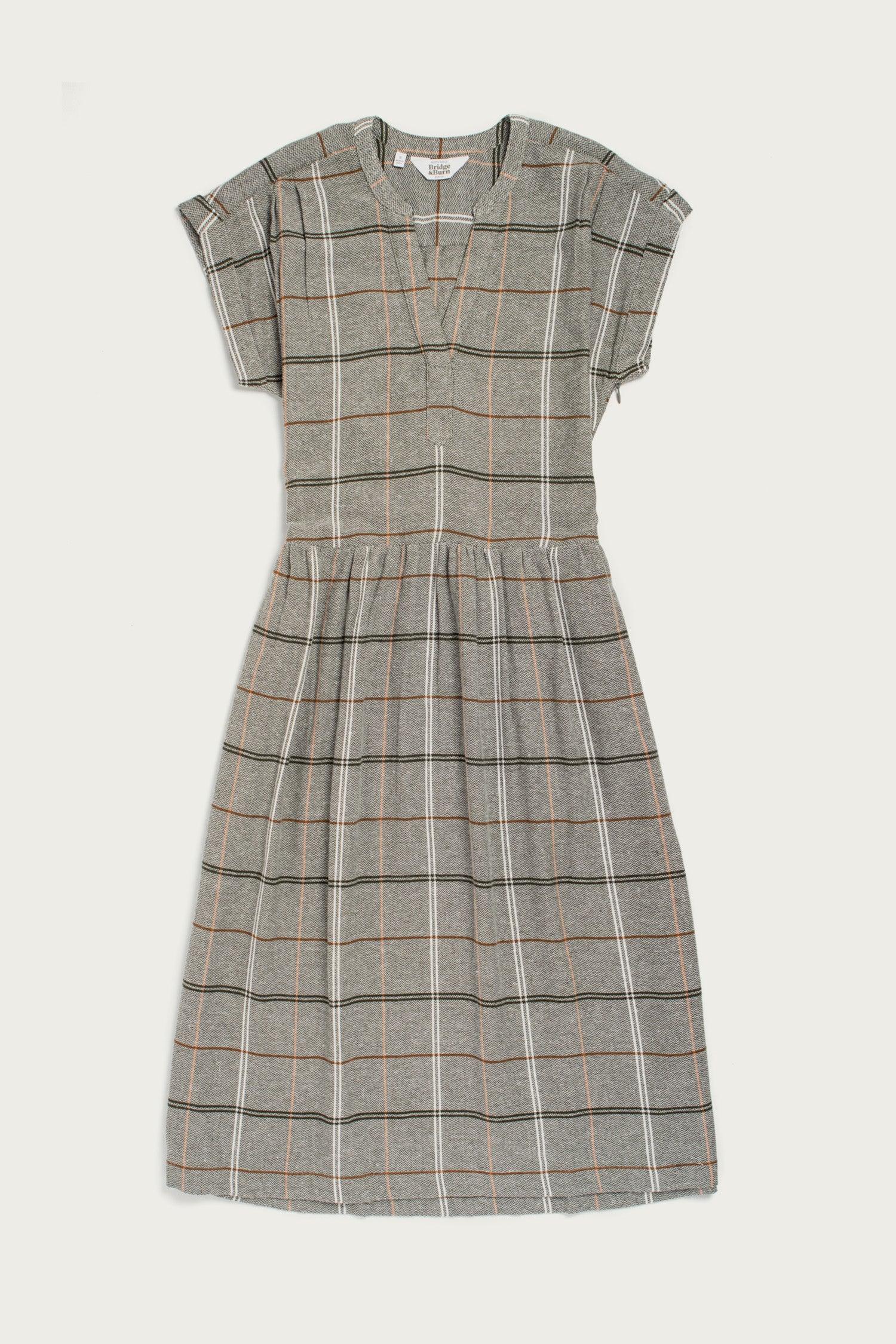Ira Dress / Olive Ember Grid