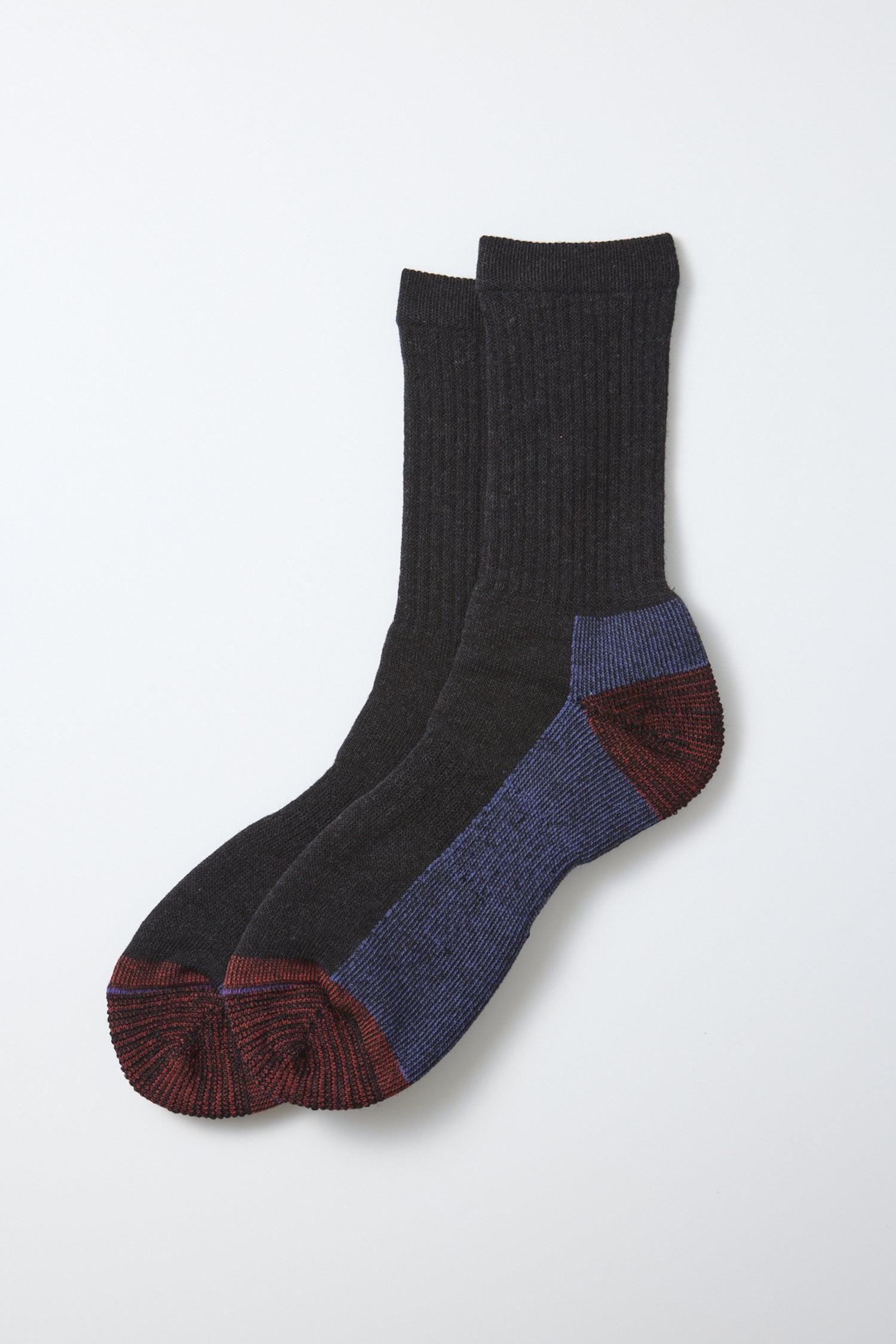 Double Face Merino Pile Socks / Charcoal