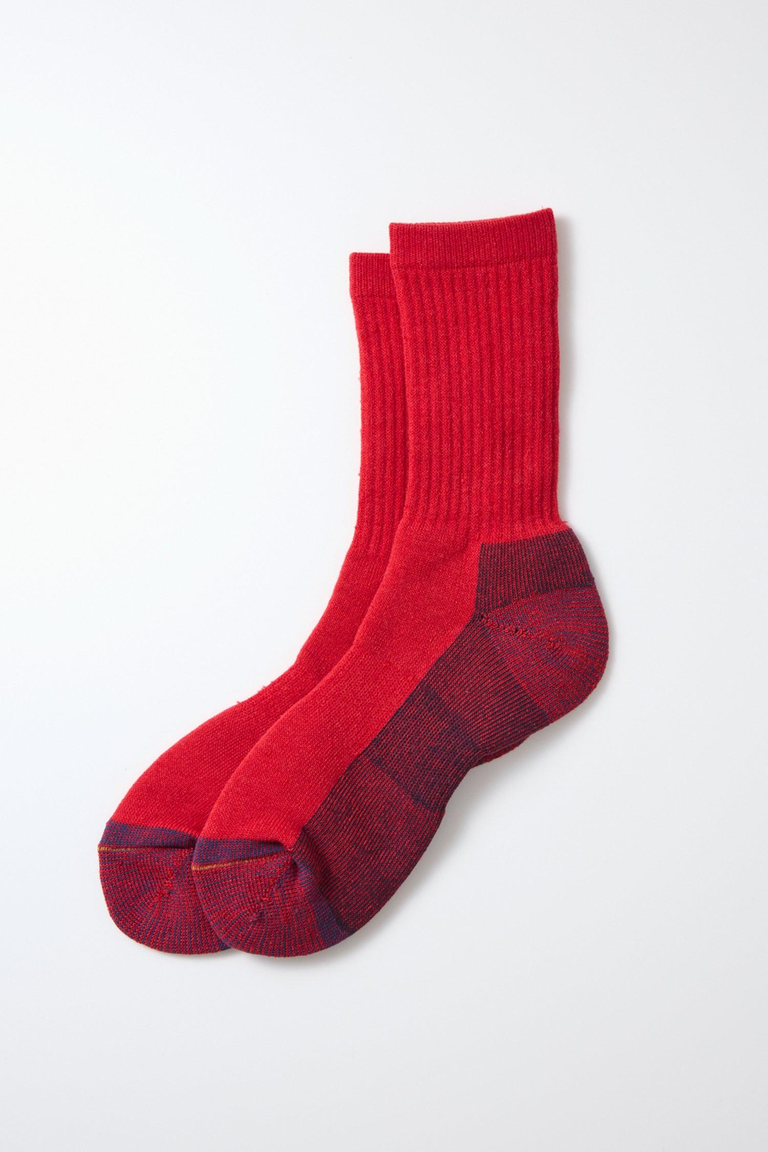 Double Face Merino Pile Socks / Chili Red