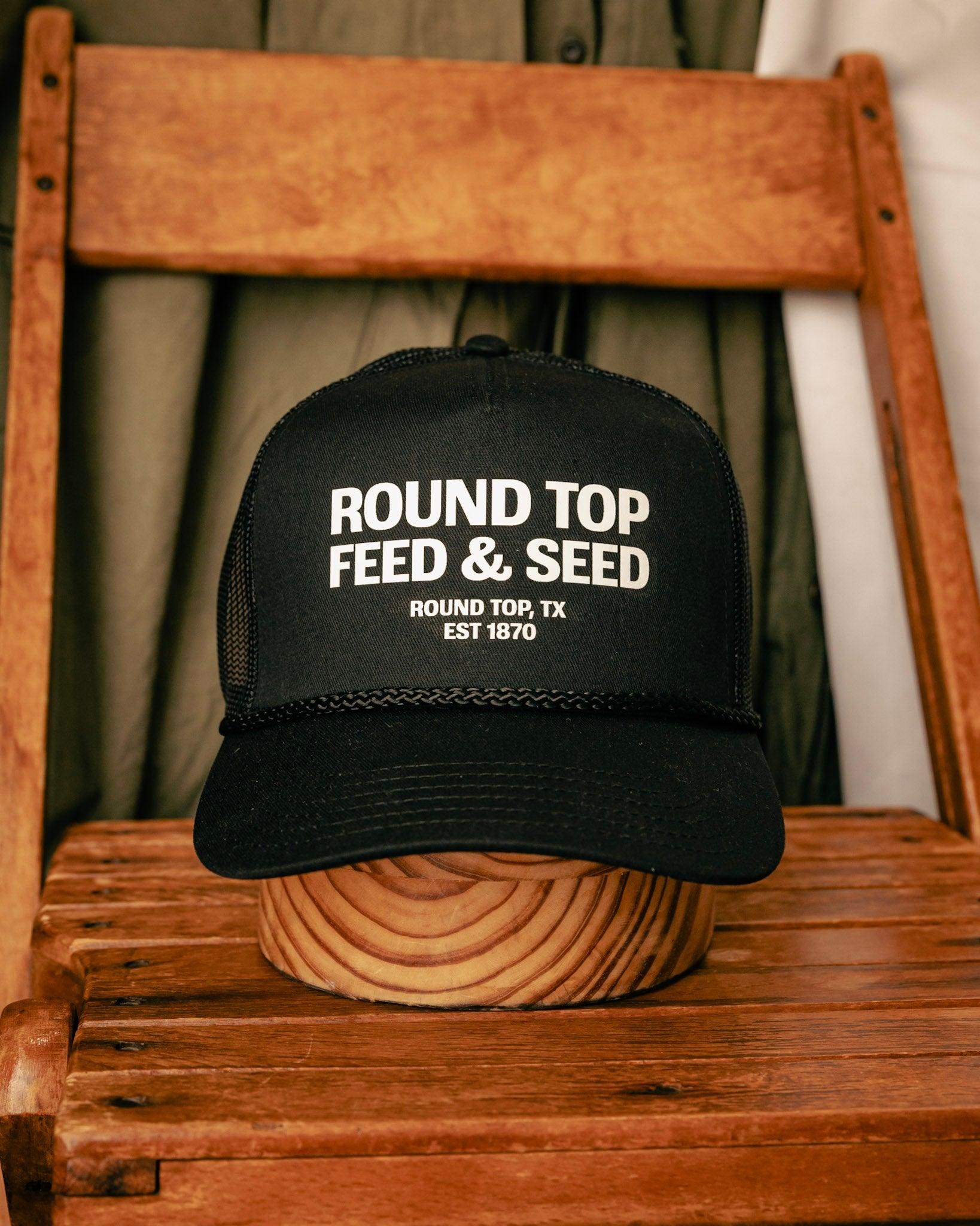 Printed Trucker Hat  | Round Top Feed & Seed | Manready Mercantile