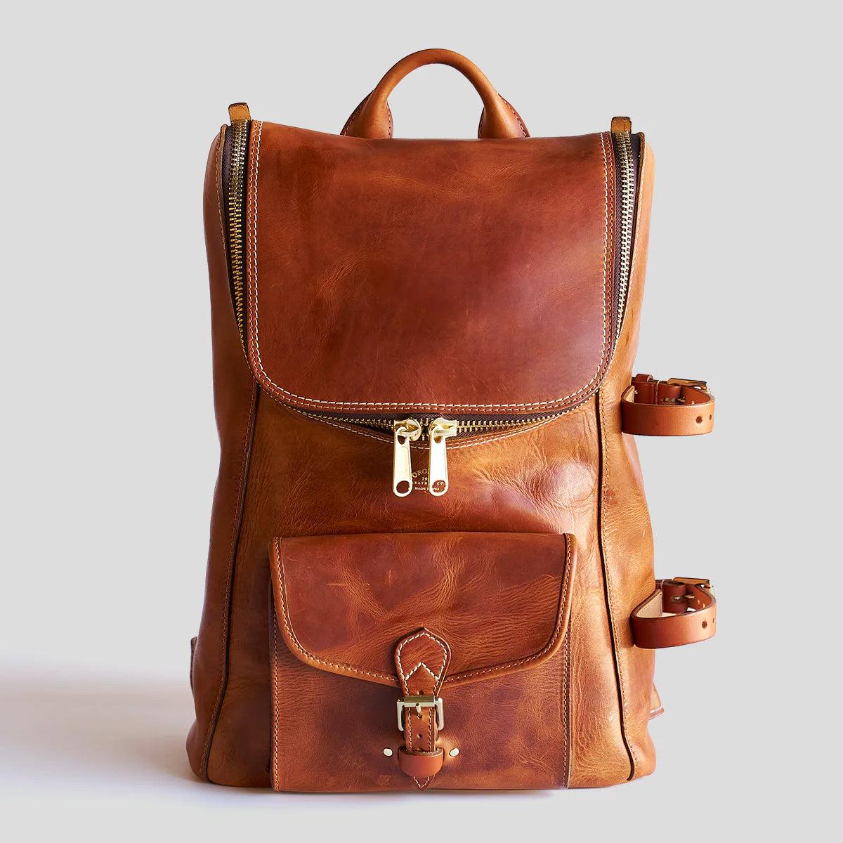 Americana Zip Top Backpack #750 | Tan | Coronado Leather