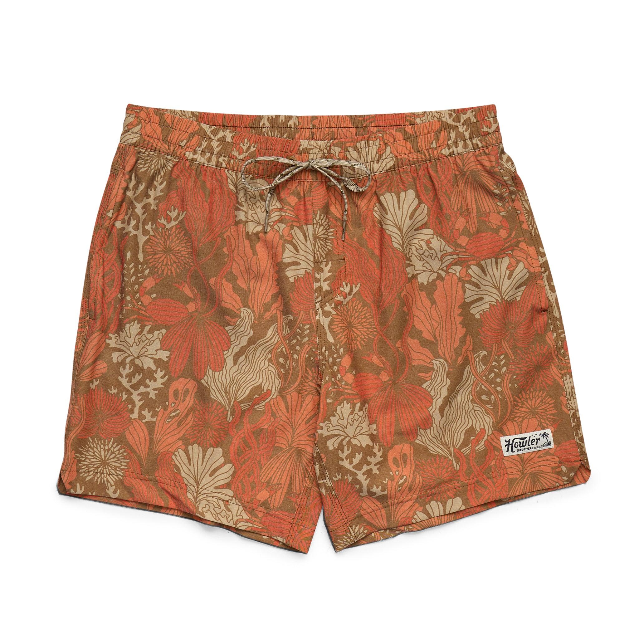 Deep Set Boardshorts | Reef Madness : Tangerine | Howler Bros