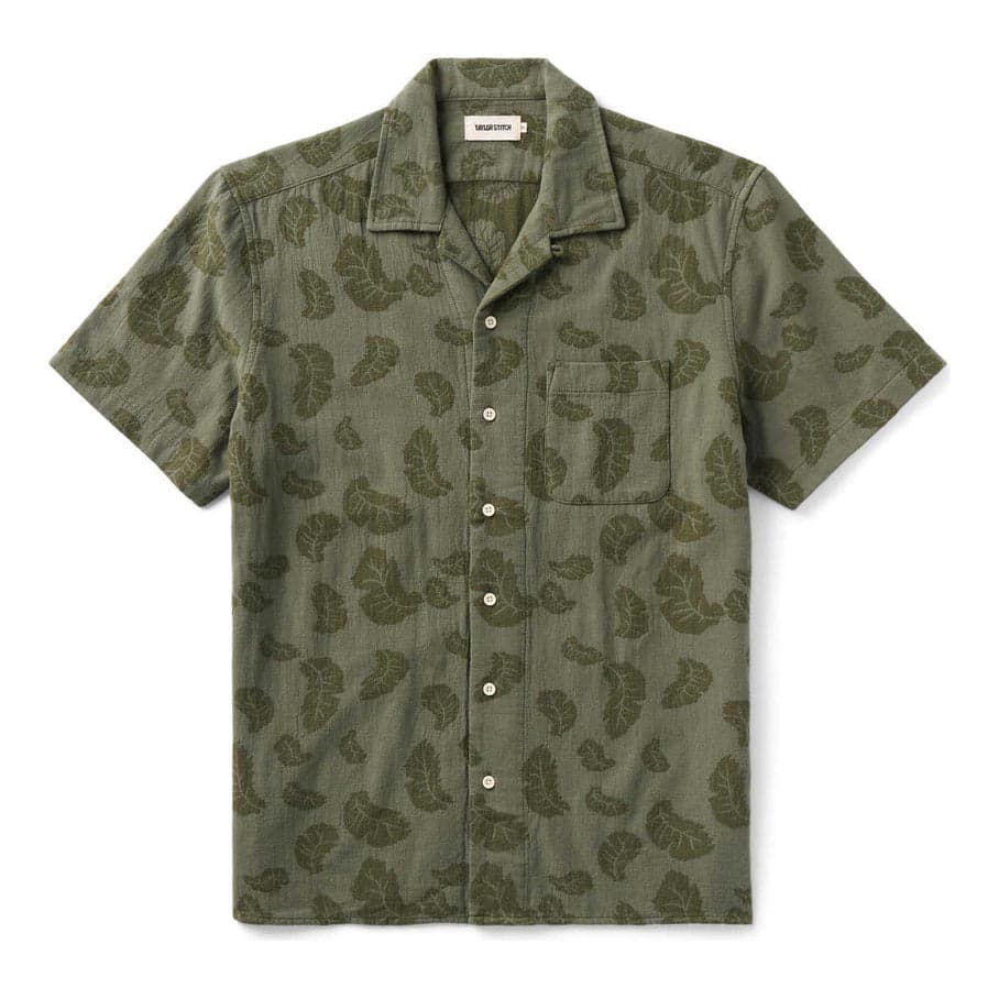 The Hawthorne Shirt | Burnt Olive Floral Jacquard | Taylor Stitch