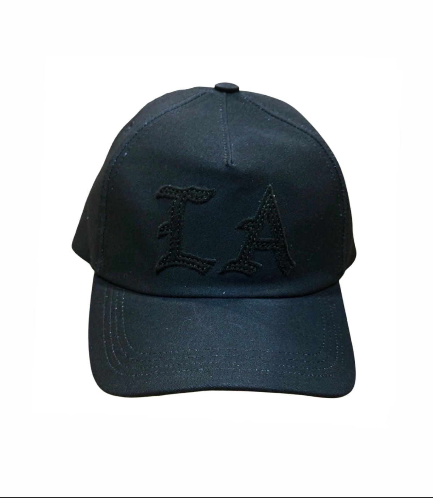 LA black wool felt Japanese black Sumi ink coated indigo moleskin cap made in NYC