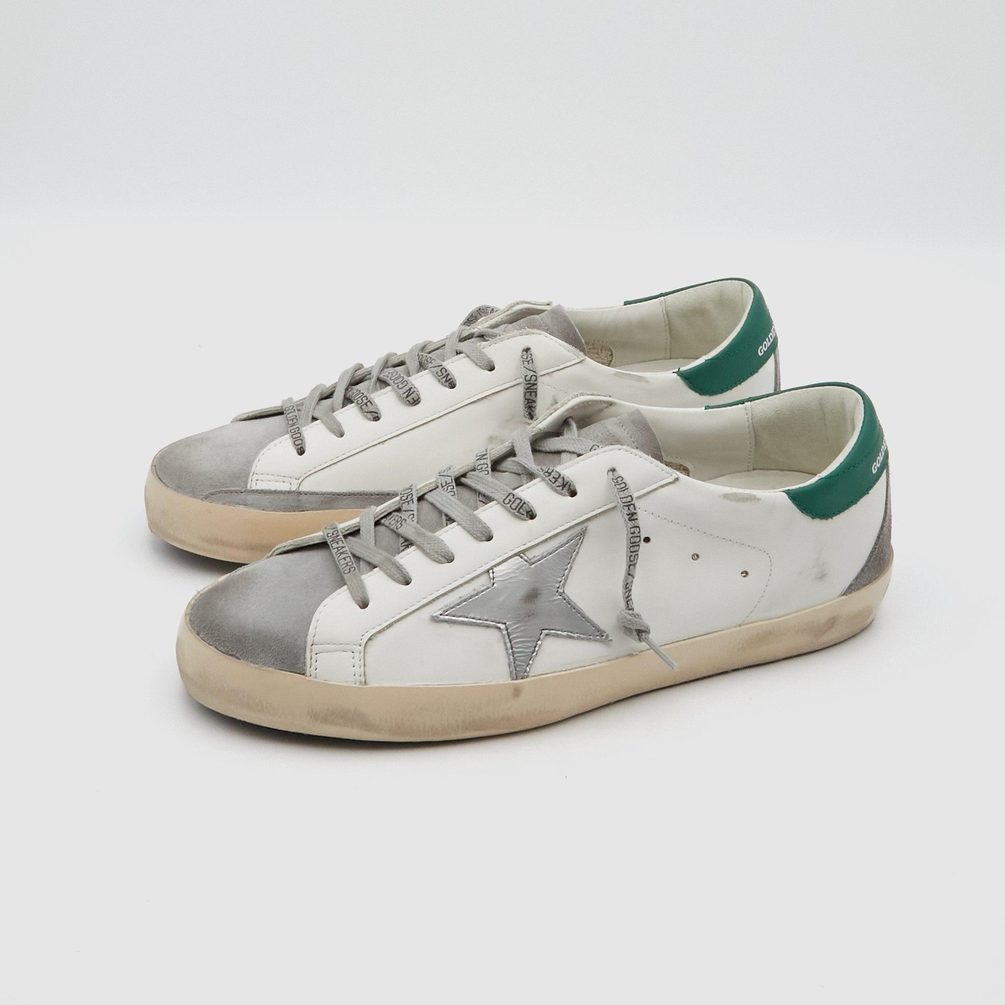 Superstar White Gray Silver Green Sneakers