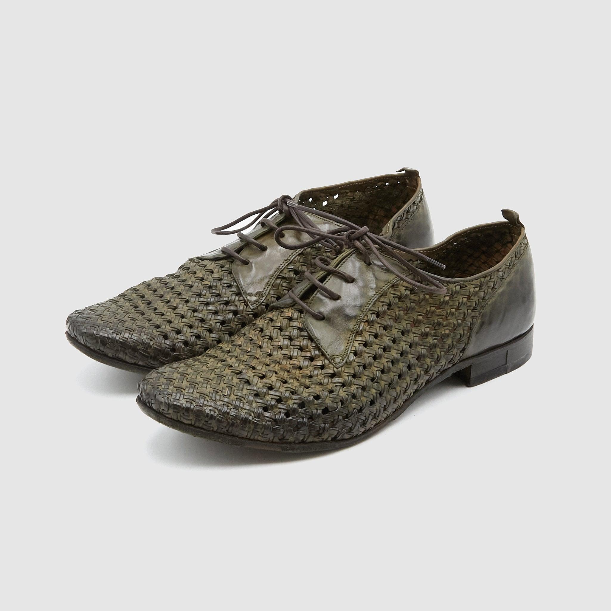 Braided Leather Oxford Shoes