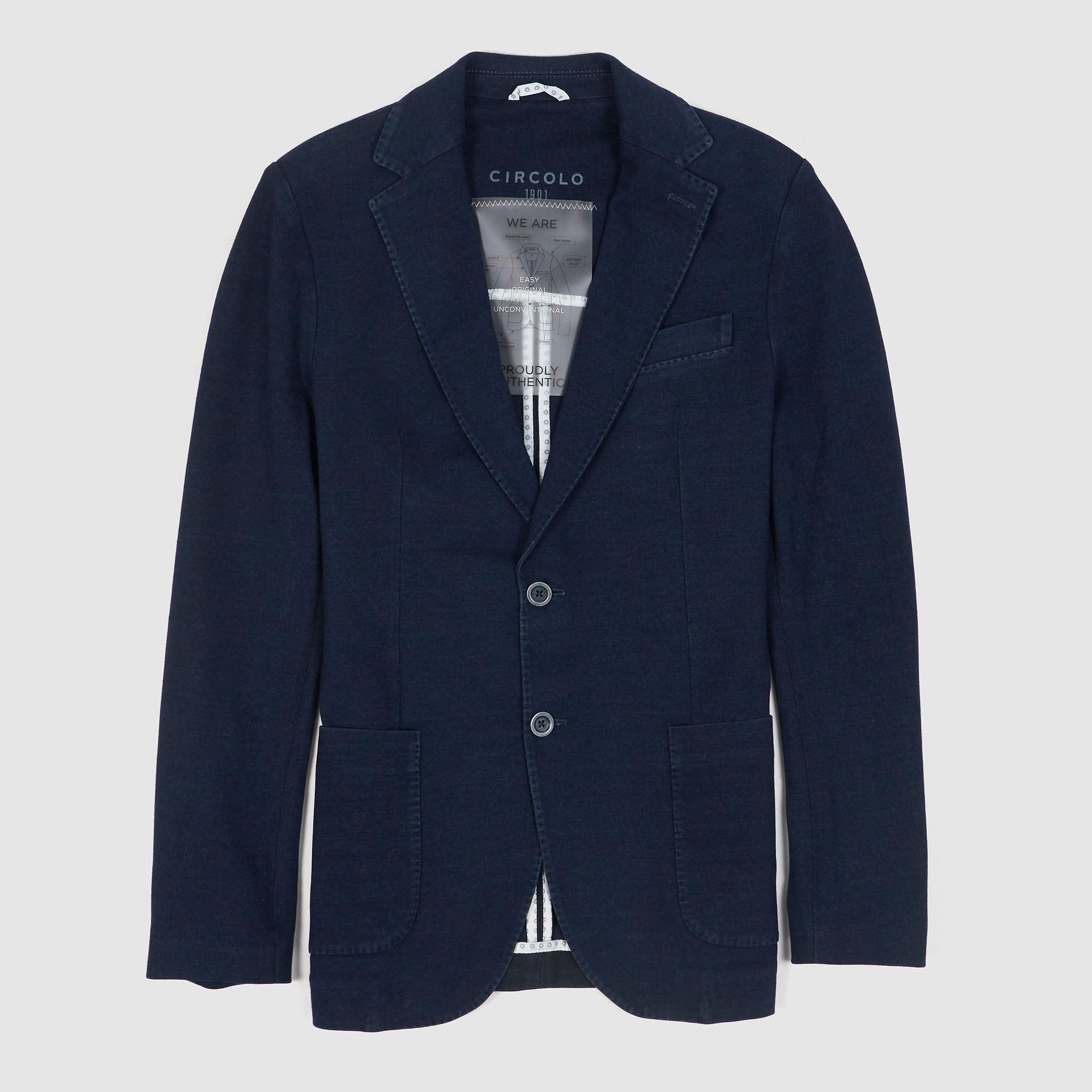 Man Indigo Dyed Easy Blazer Jacket