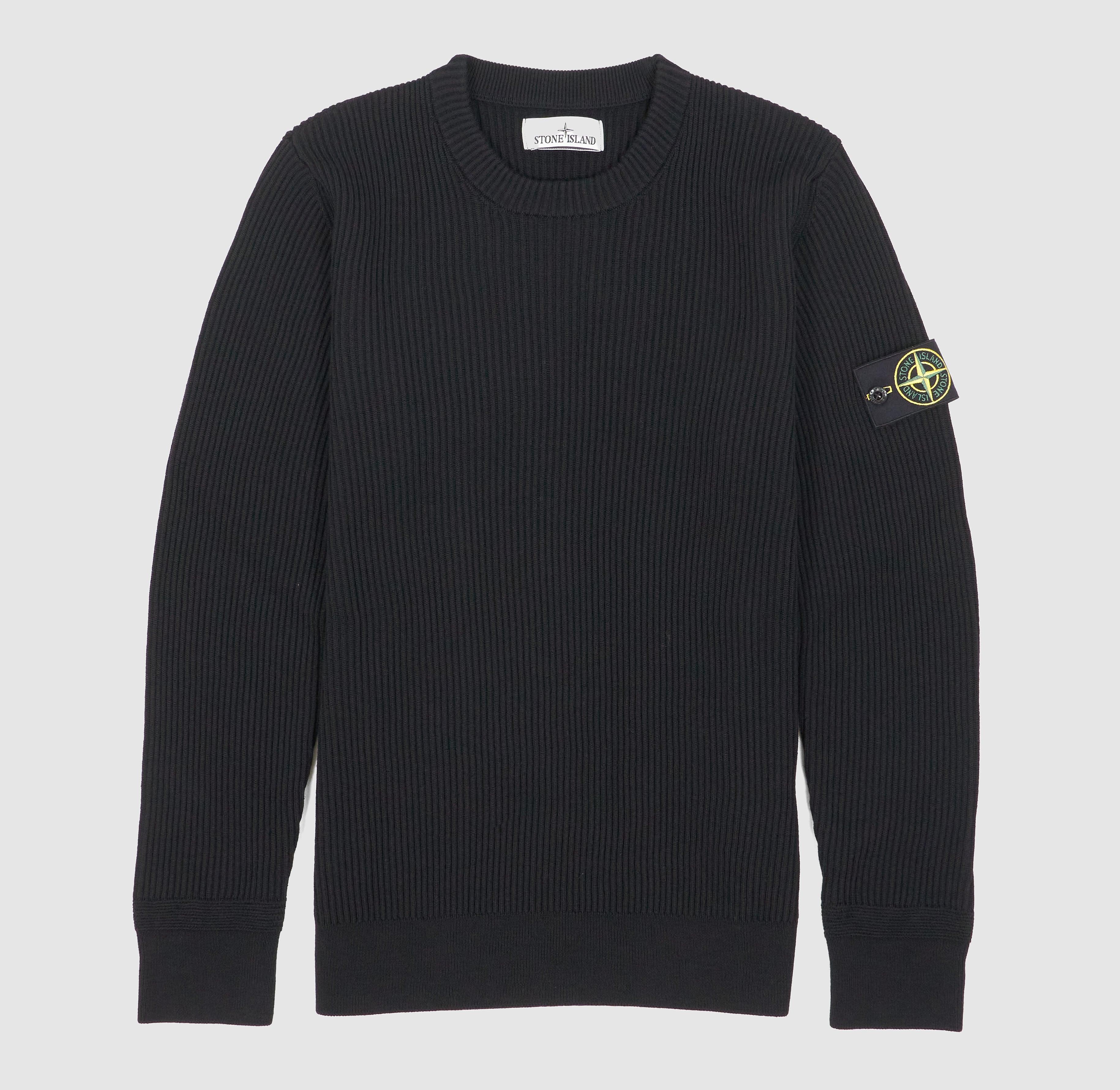 Classic Wool Rib Knit Crew Neck Pullover