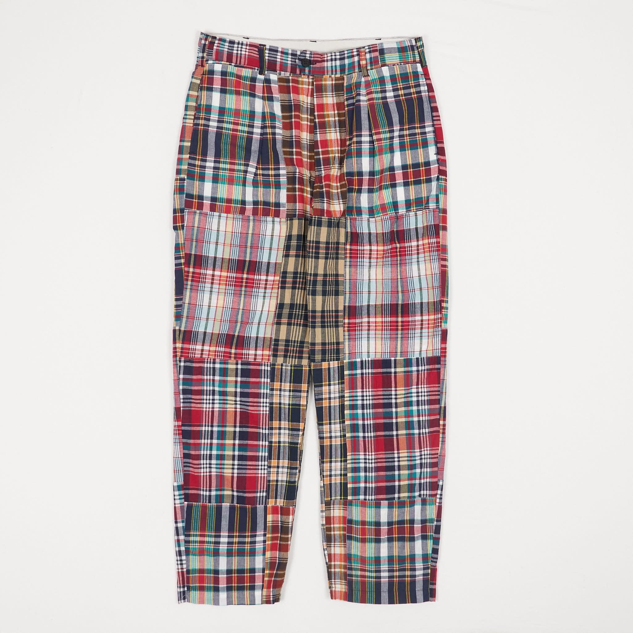 Square Madras Patchwork Chino Pants