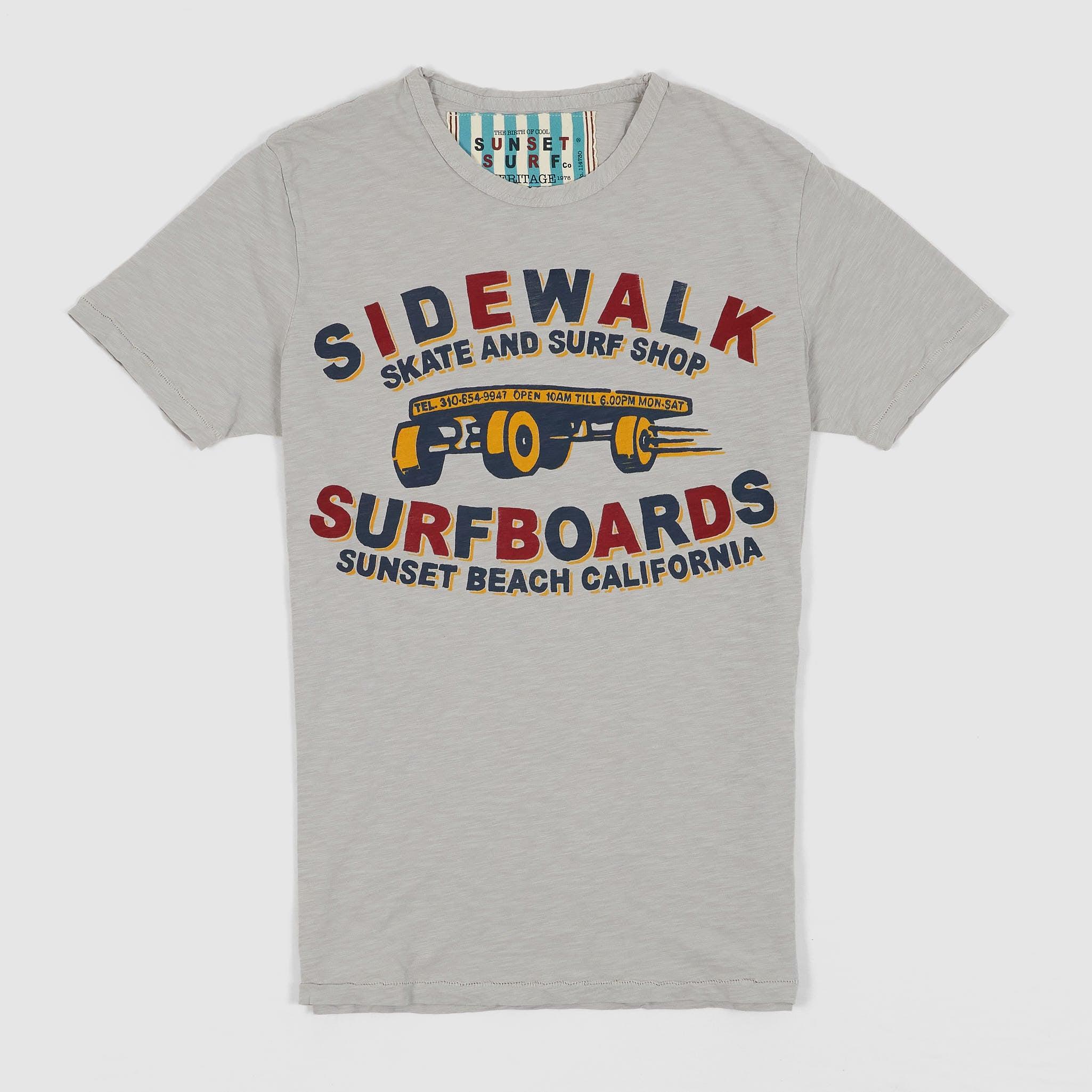 Sunset Surf Sidewalk Crew Neck  T-Shirts