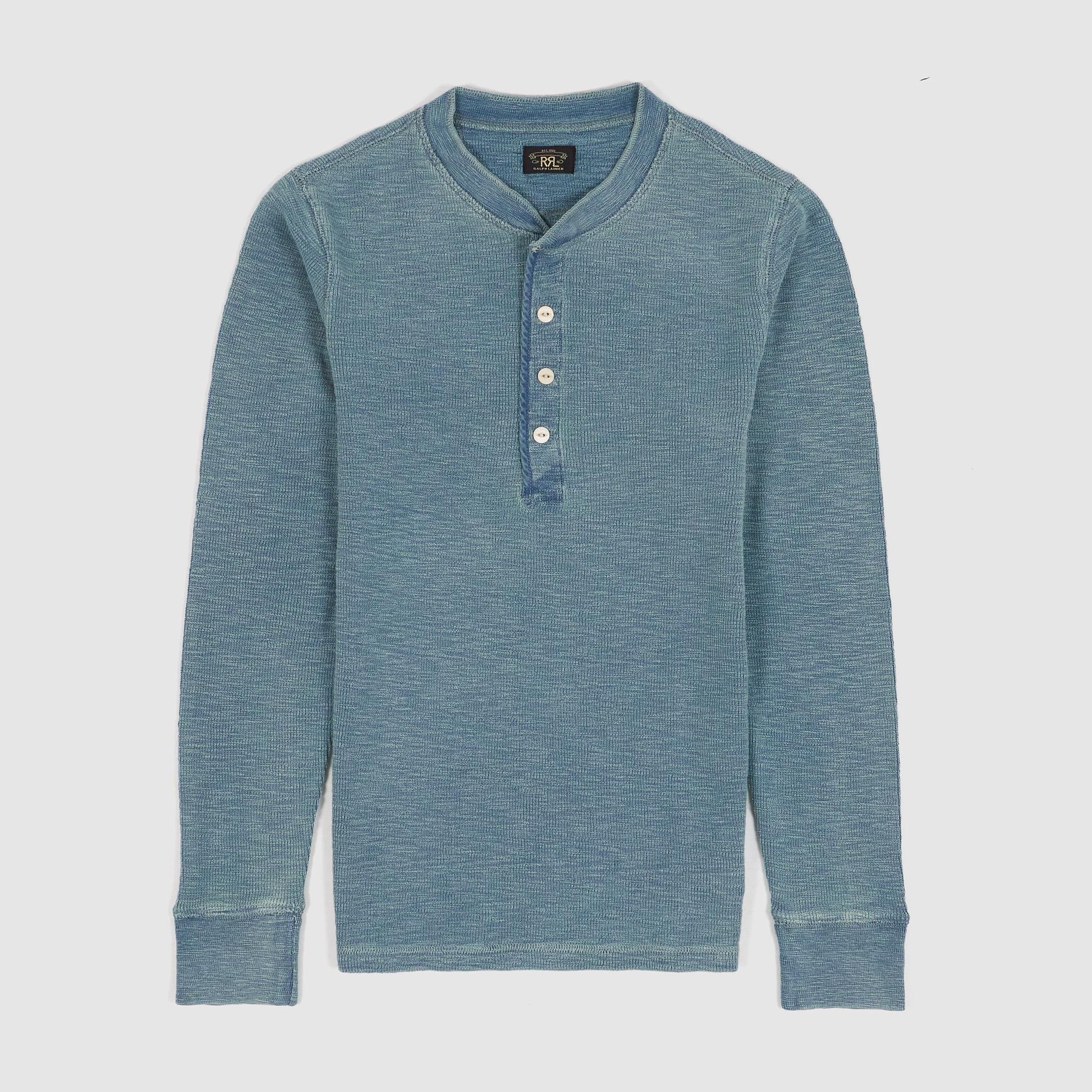 Ladies Long Sleeve Waffle Henley Shirt