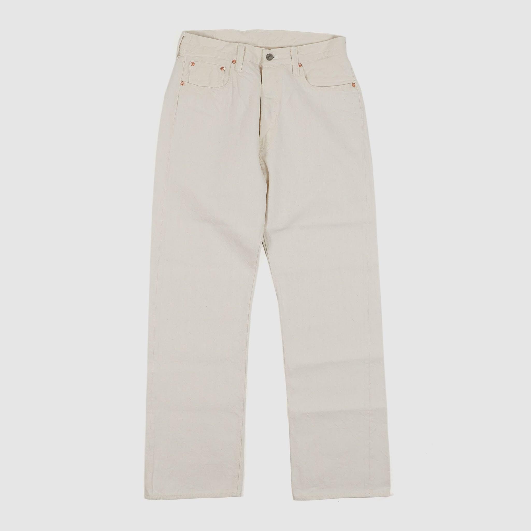 White Natural Five Pocket Denim Jeans