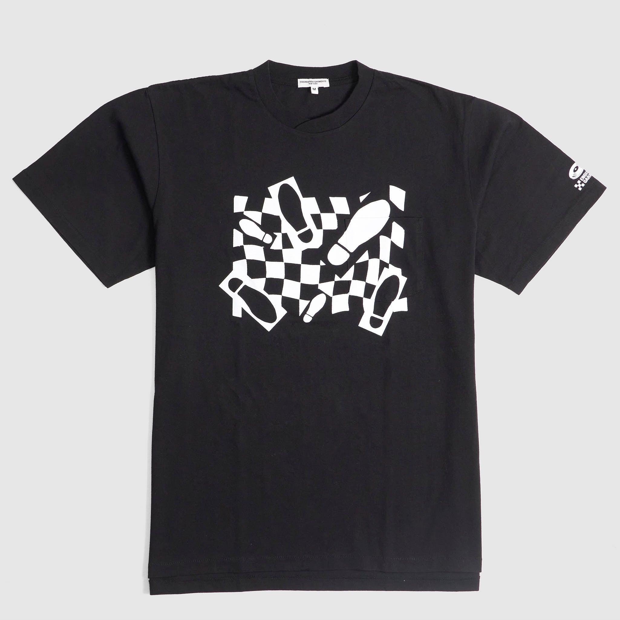 Printed Cross Crew Neck Pocket T-Shirt