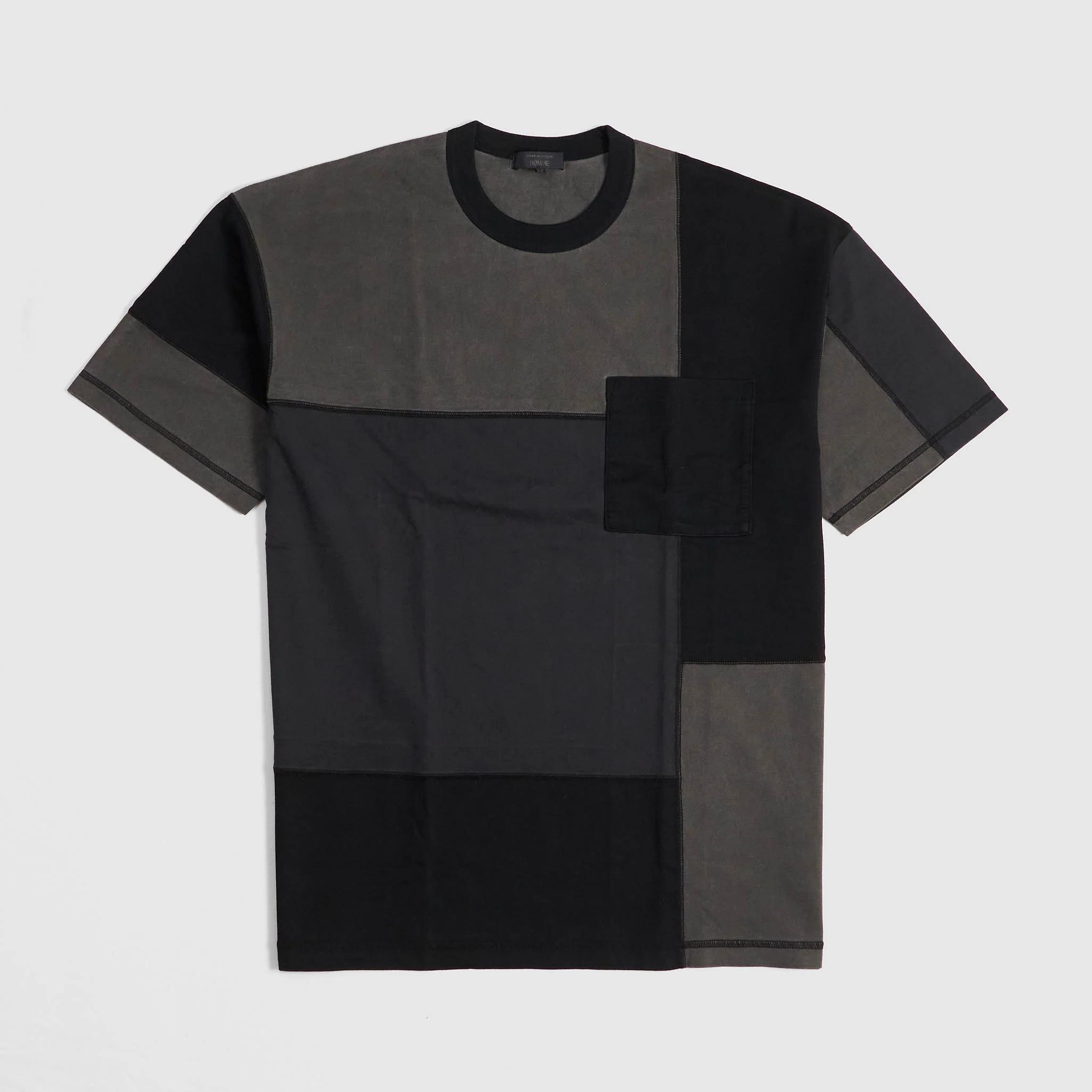 Comme Des Garçons Homme Short Sleeve Crew Neck Patchwork T-Shirt