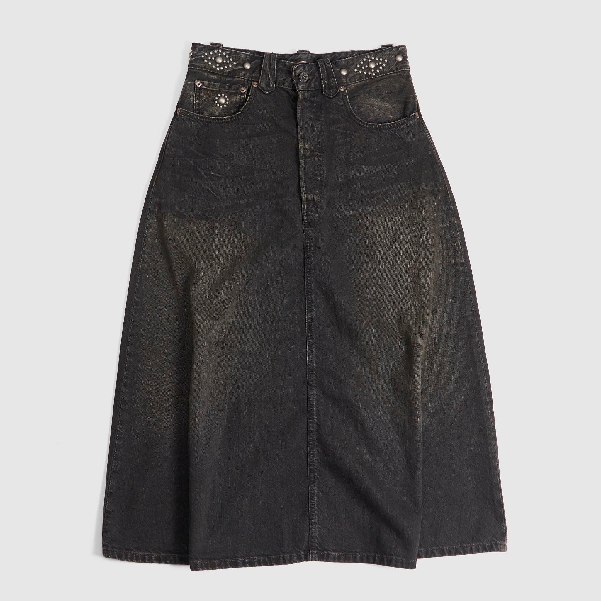 Ladies Studded 5-Pocket Denim Skirt