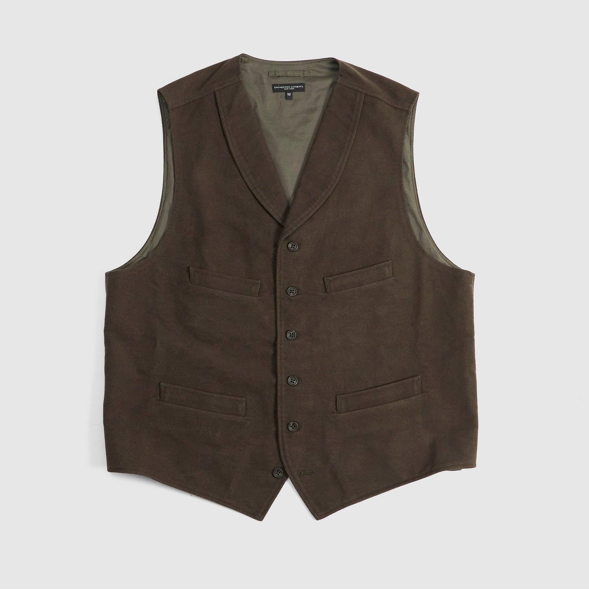 Shawl Collar Moleskin Cinch Vest