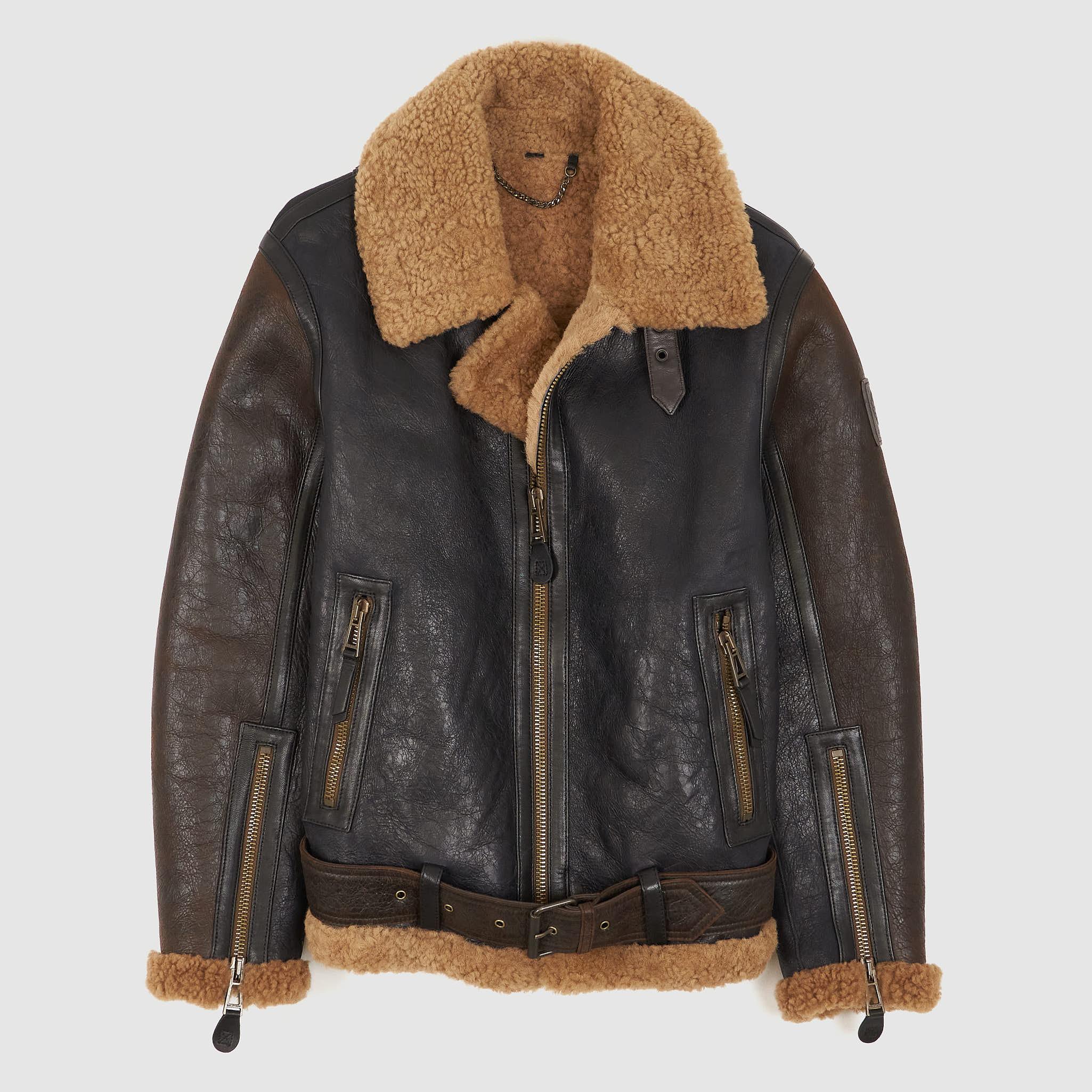 Ladies Aviator Shearling Leather Jacket