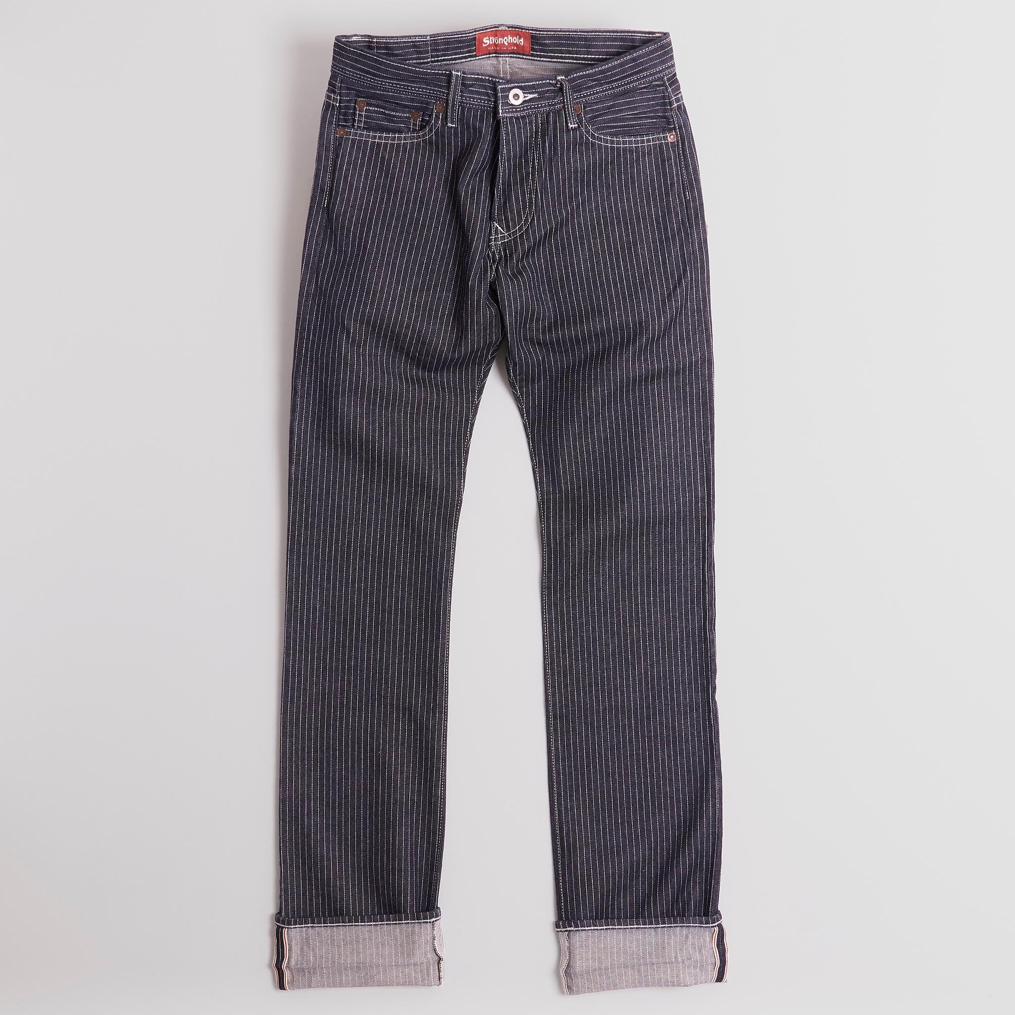 Blue Pinstripe Selvage Denim Jeans (Rinsed)
