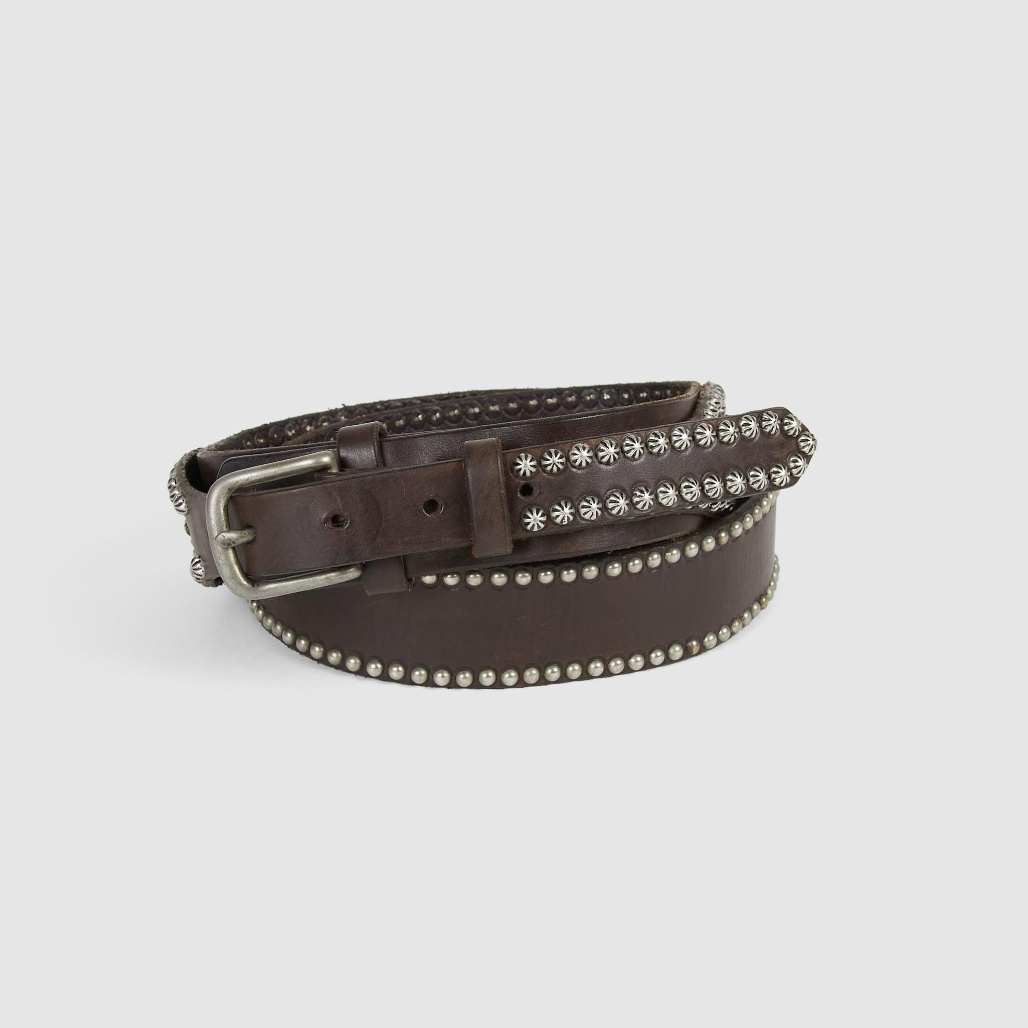 Leather Ranch Belt with Studs