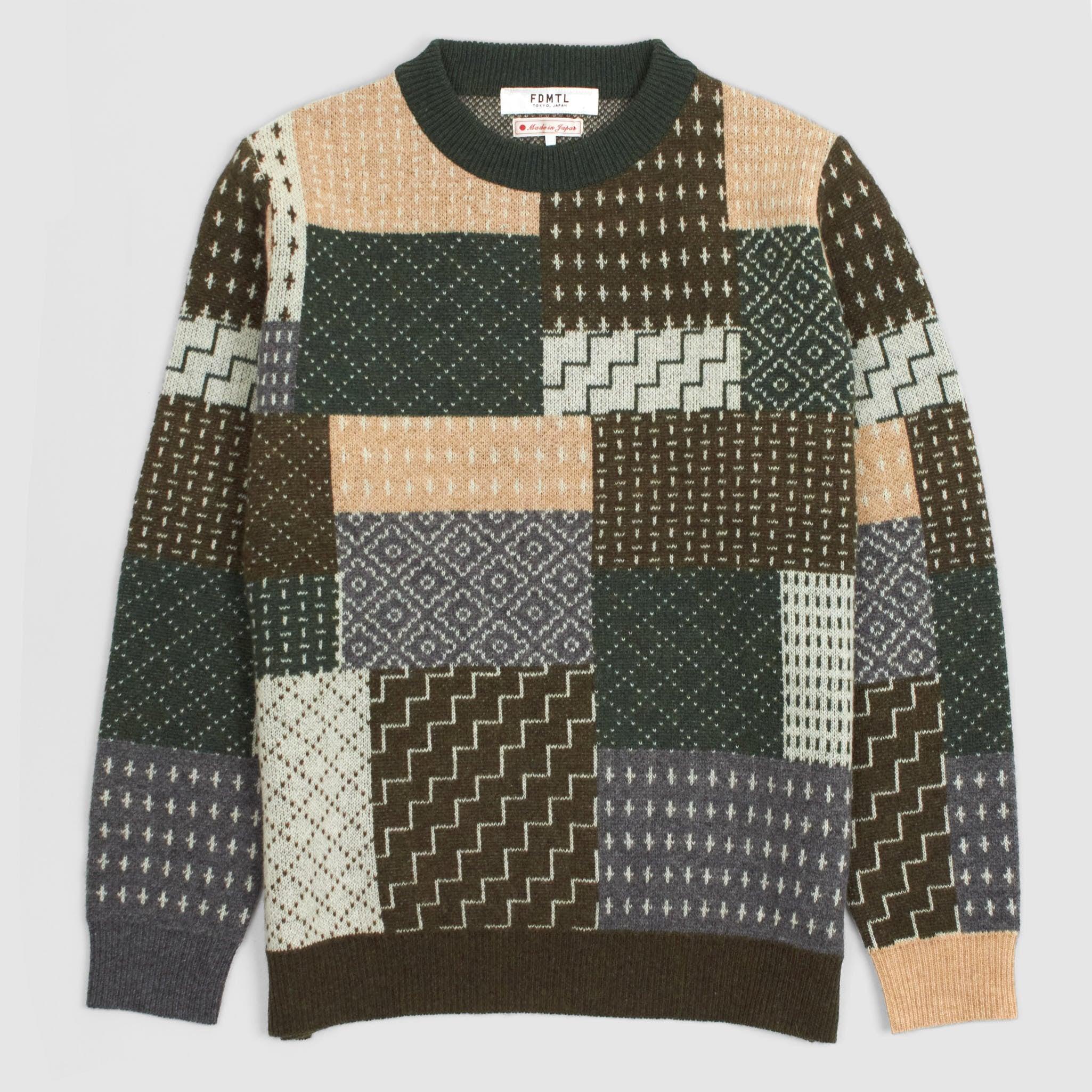 Patchwork Crew Neck Pullover