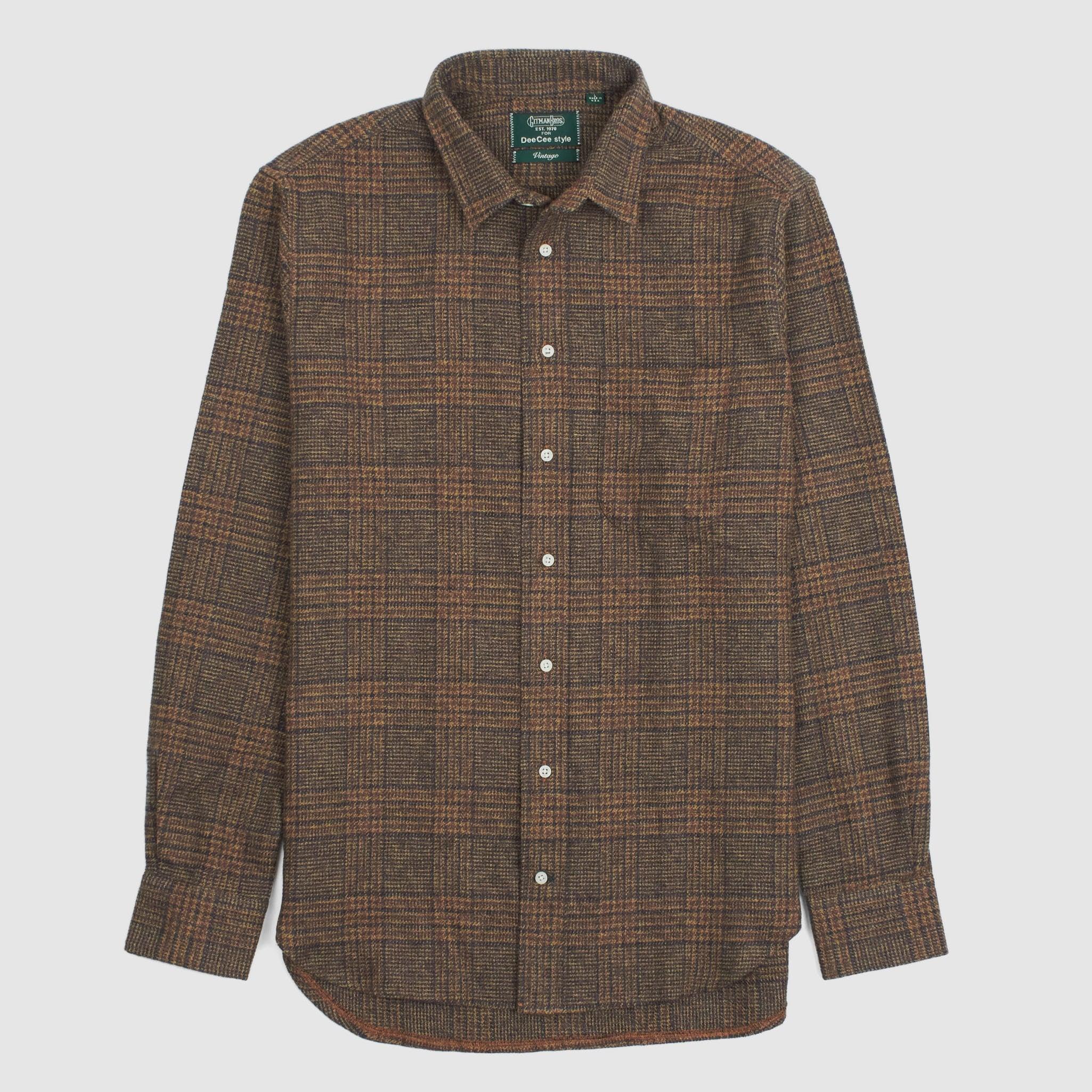 for DeeCee style Plaid Flannel Shirt Dark Brown
