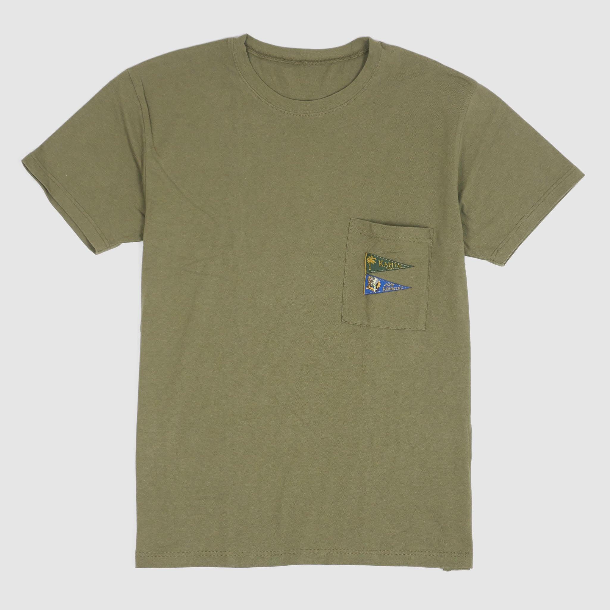 Basic Crew Neck Pocket Flag T- Shirt