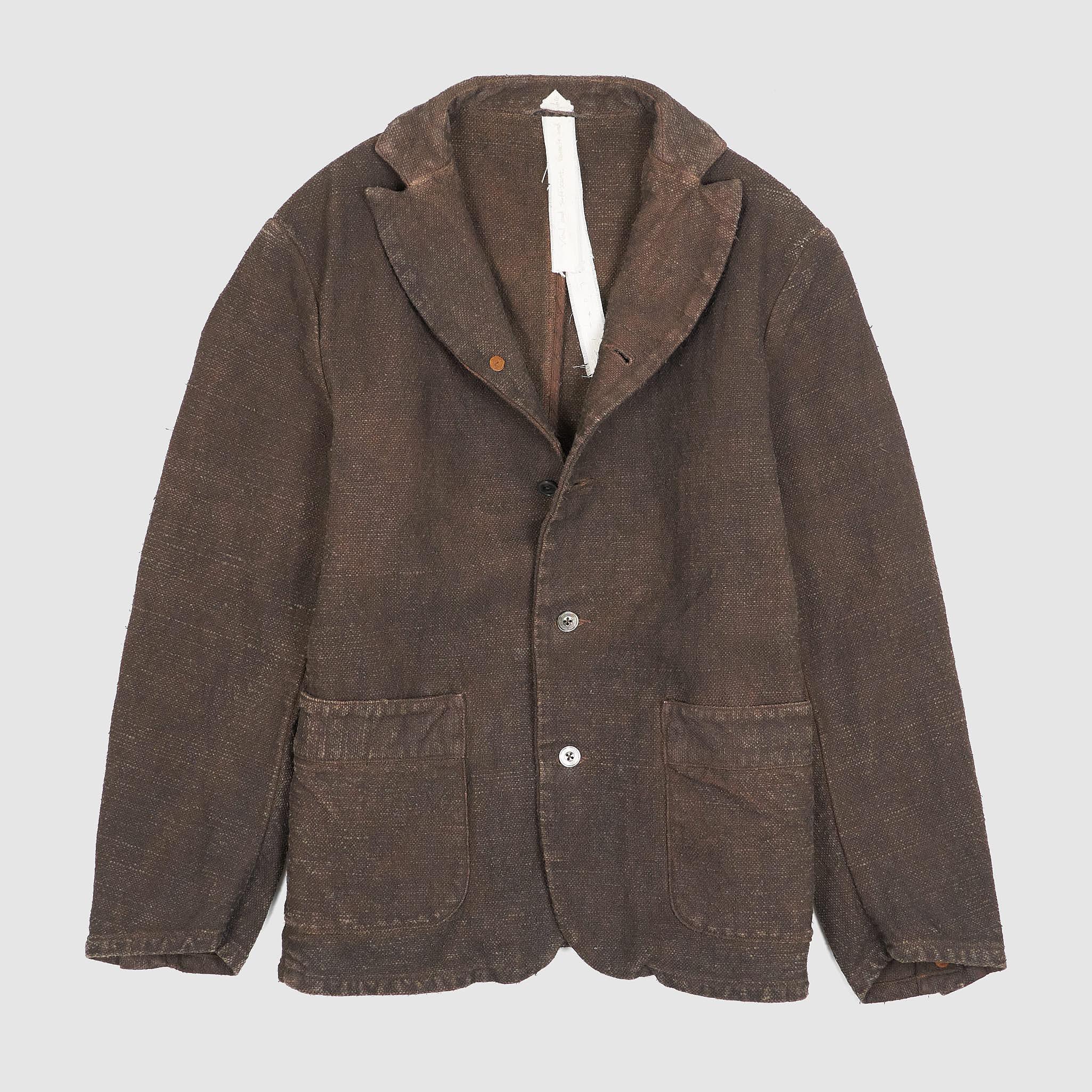 Woven Blazer Jacket Kakishibu Silk/ Cotton Canvas