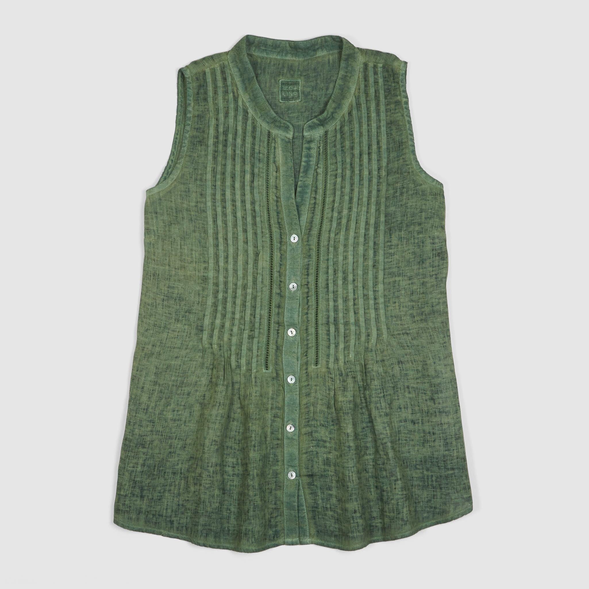 Ladies No Sleeves Linen Blouse