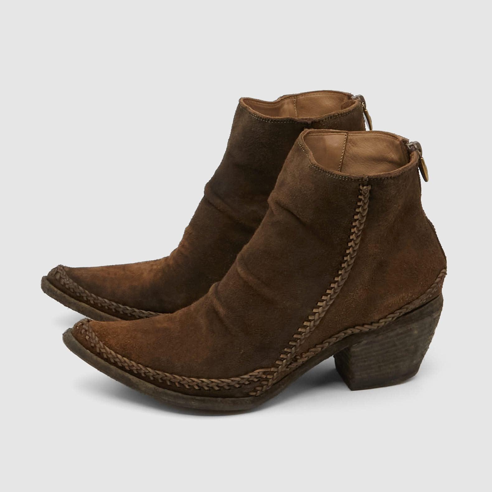 Ladies Suede Ankle Western Boot