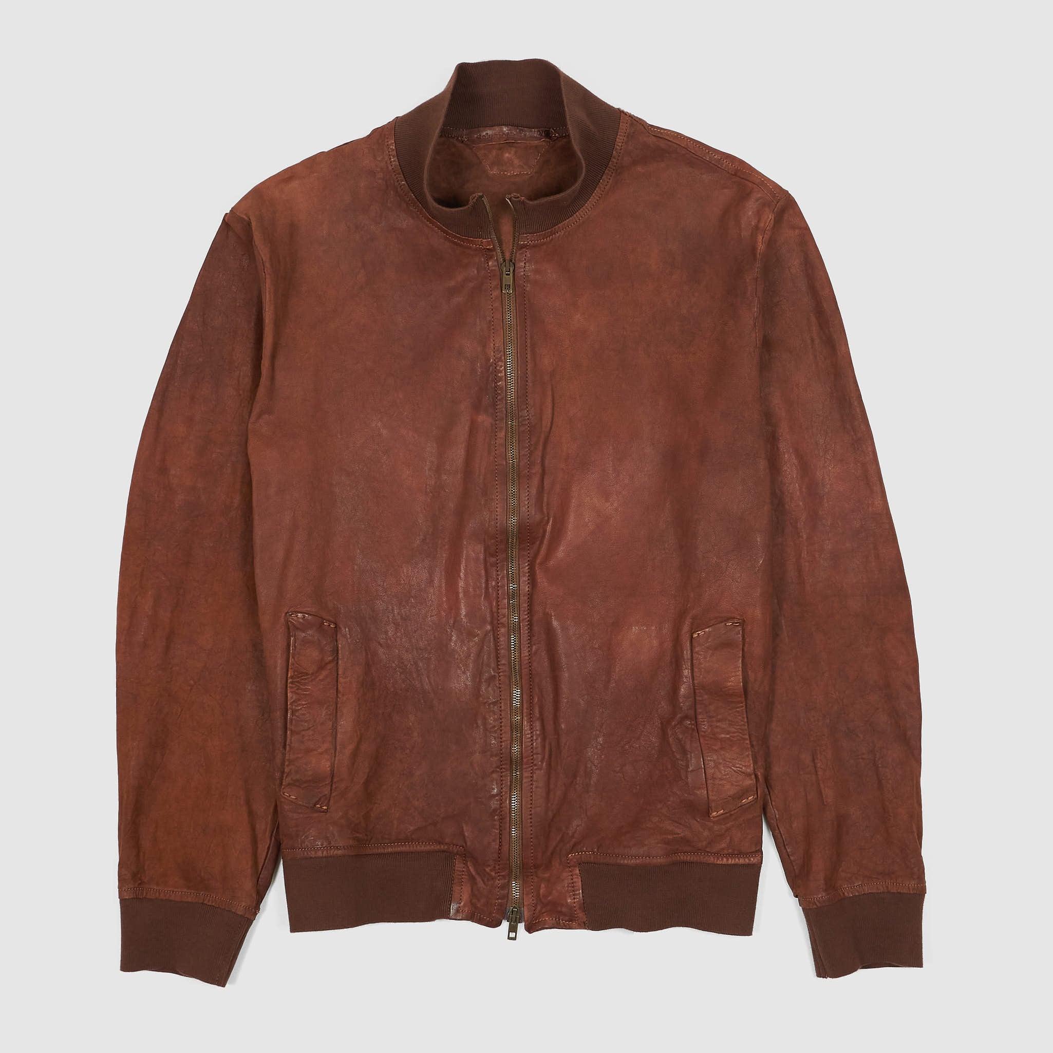 Unlined Washed Leather Lumber Jacket