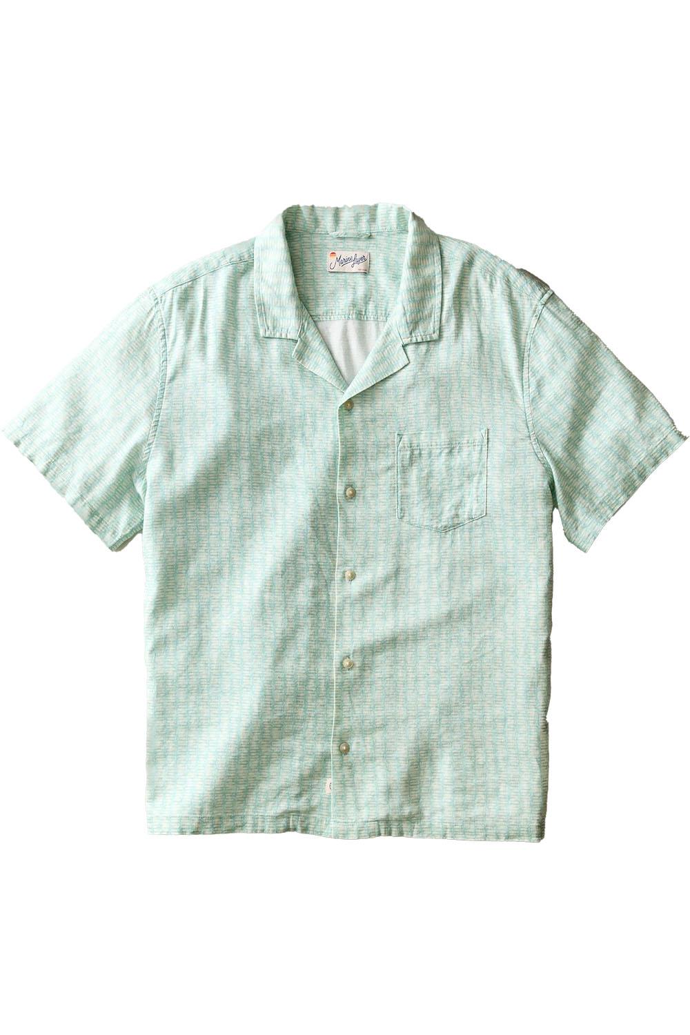 PABLO RESORT SHIRT Aqua Sardine Print