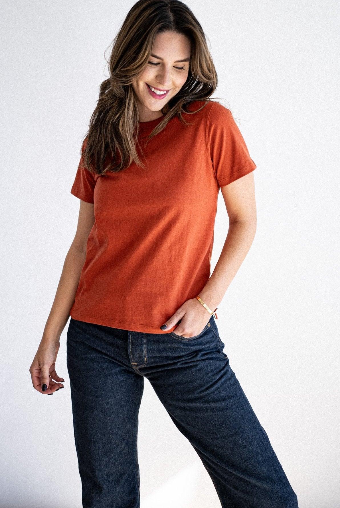 Women | Reyes Boxy Tee | 100% Cotton - Brick