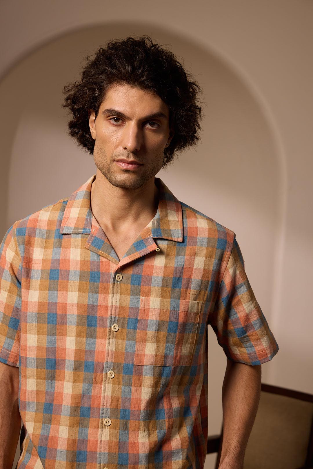 KHUSHI CAMP SHIRT - PLAID MULTI