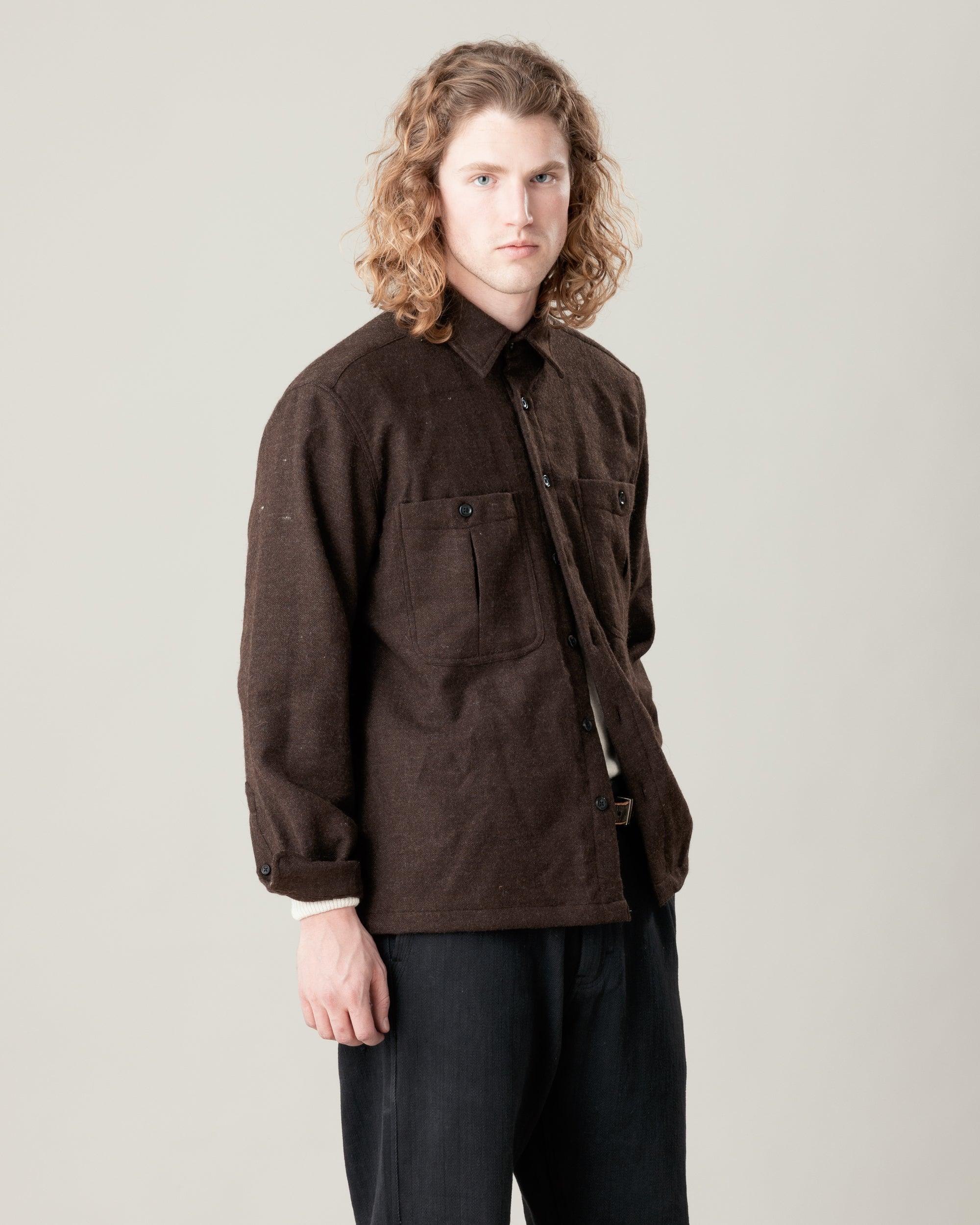 Vivek Overshirt - Yak Wool in Natural Brown