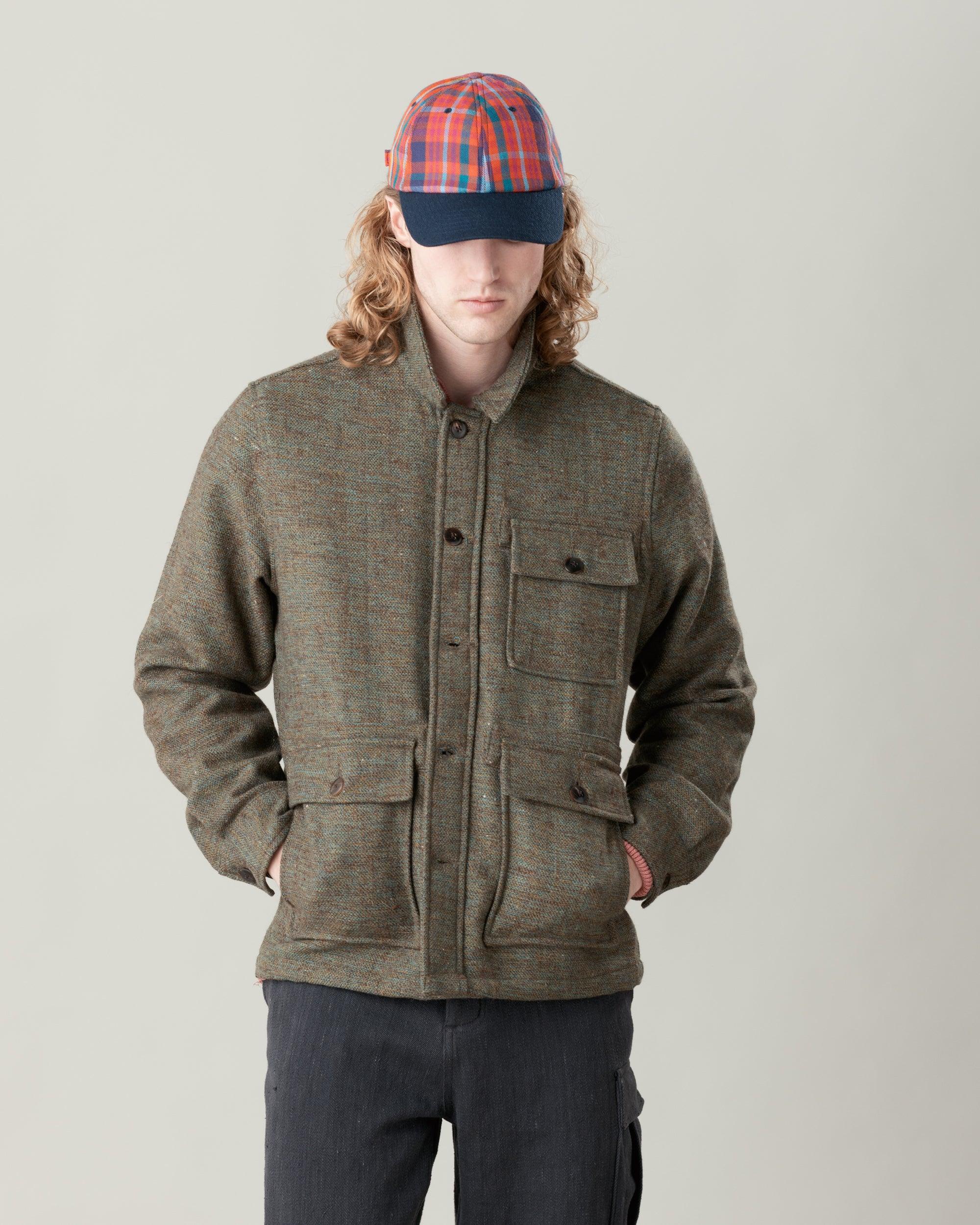 Akash Chore Coat - Melange Wool in Marine