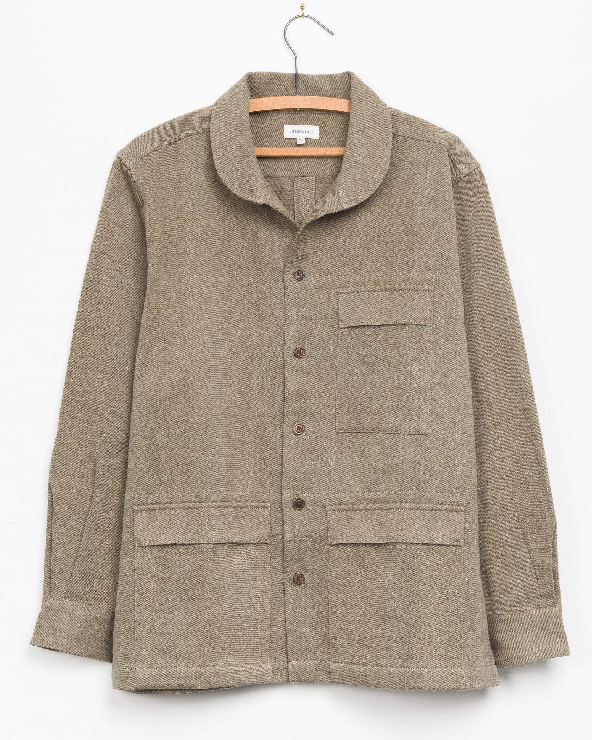 Yaatree Shawl Collar Jacket in Moss Twill