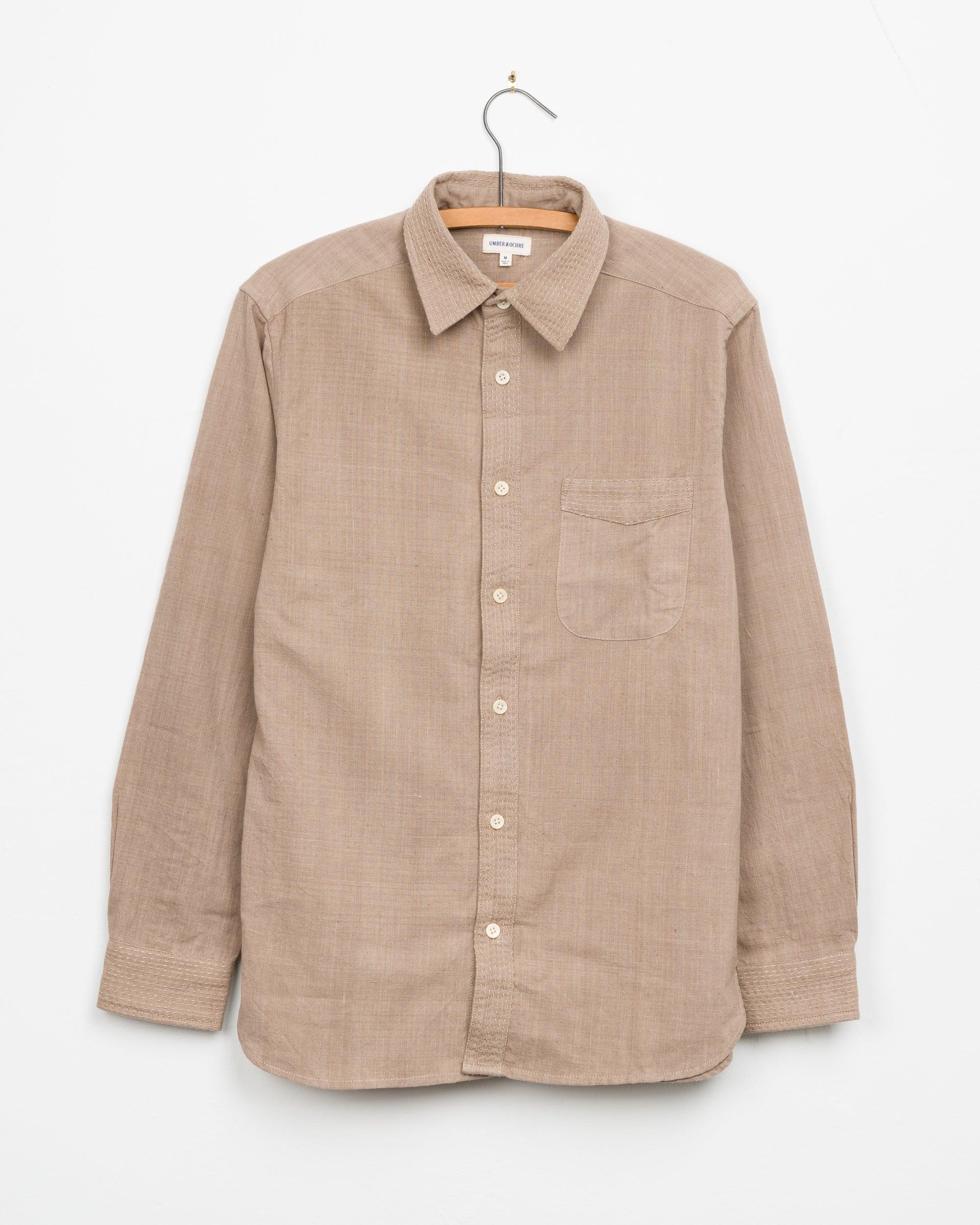 Kabir Standard Shirt w/Saddle Stitch in Sand Kora